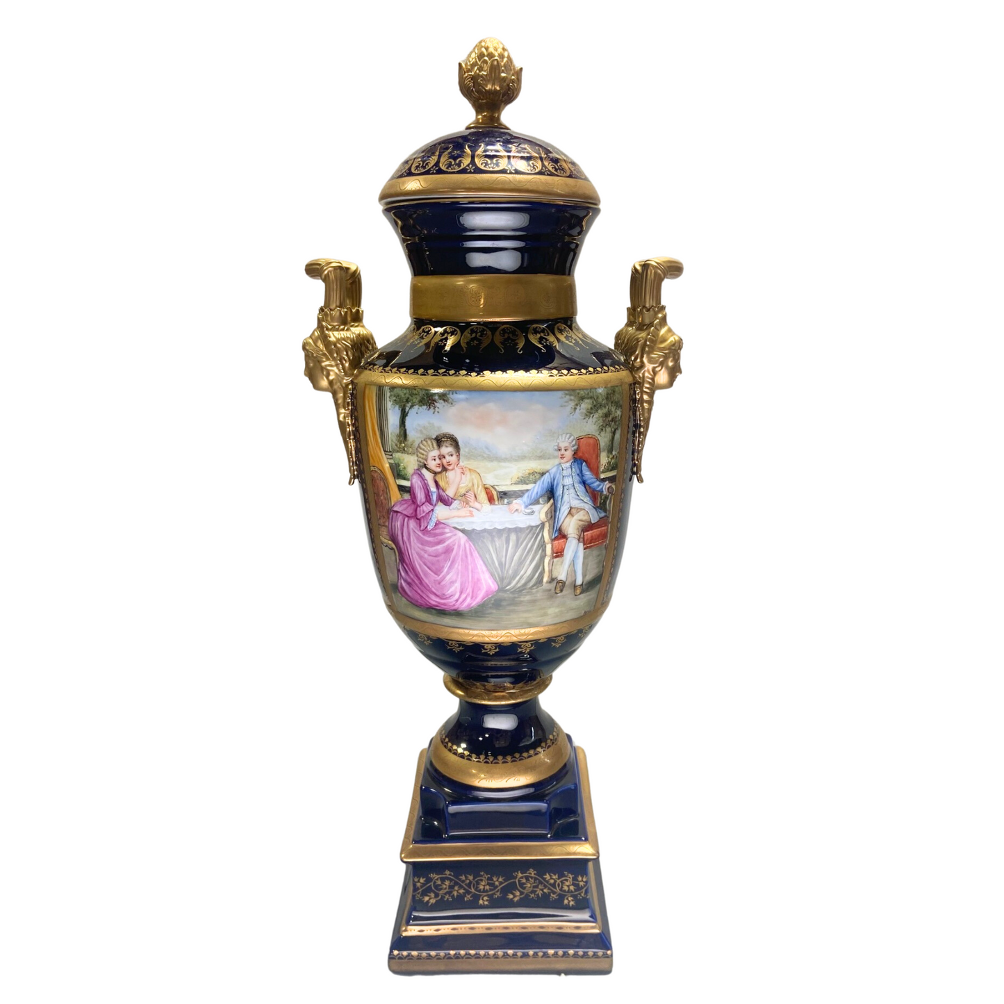 Gorgeous Hand-painted Porcelain And Bronze Vase