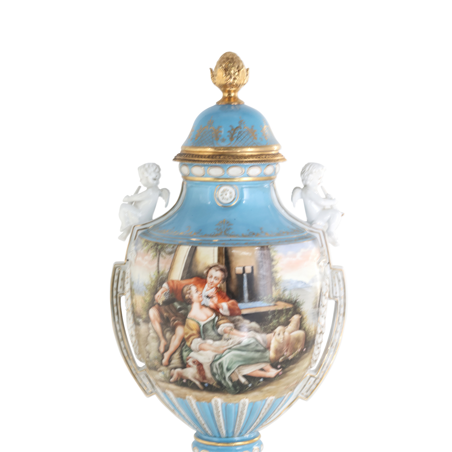 Precioso Jarrón de Porcelana Pintado a Mano