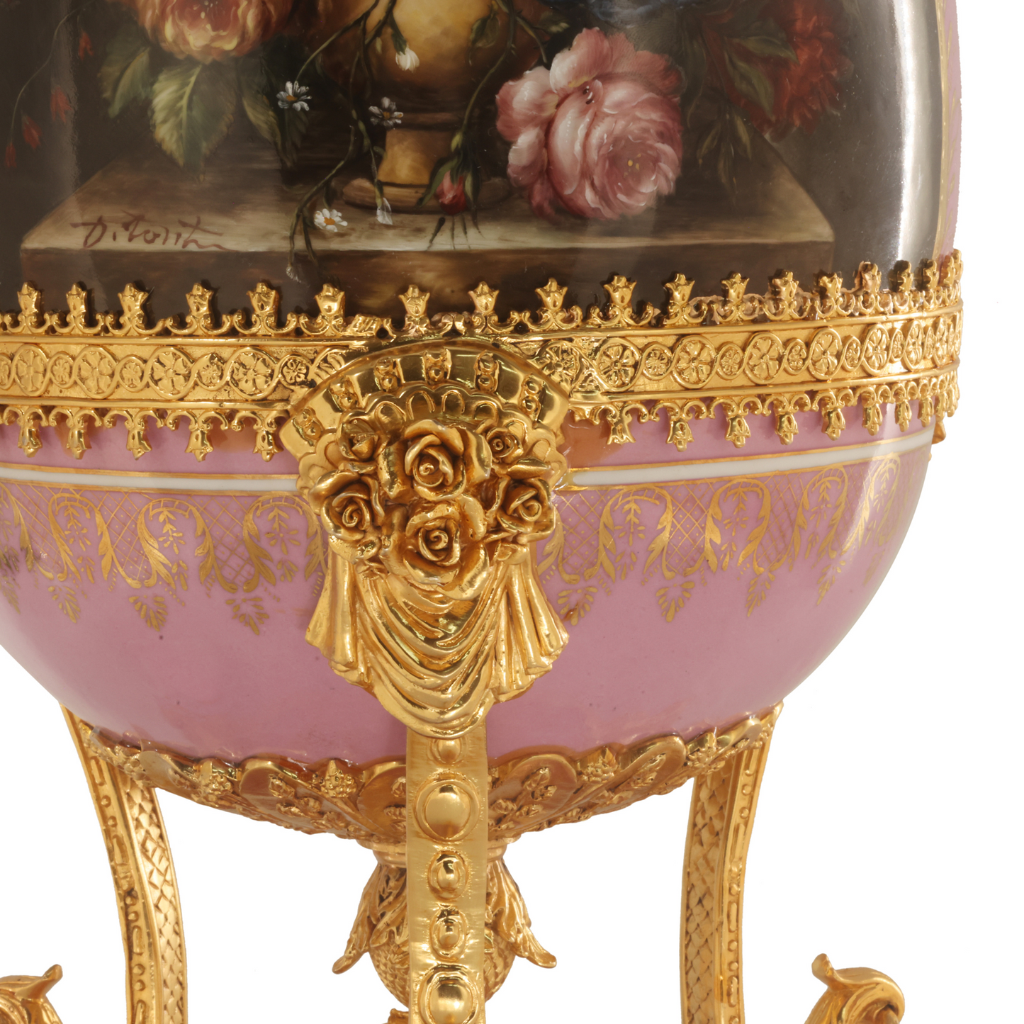 Egg Covered Jar with Bronze Detail