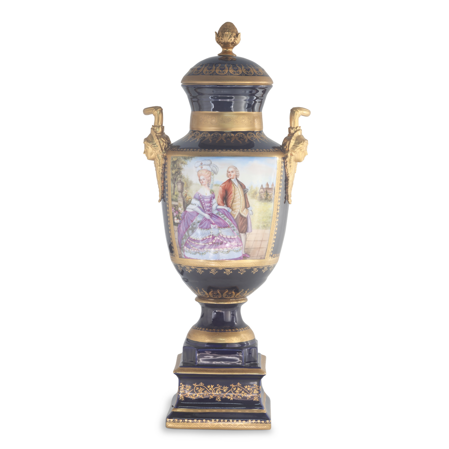 Gorgeous Hand-painted Porcelain And Bronze Vase