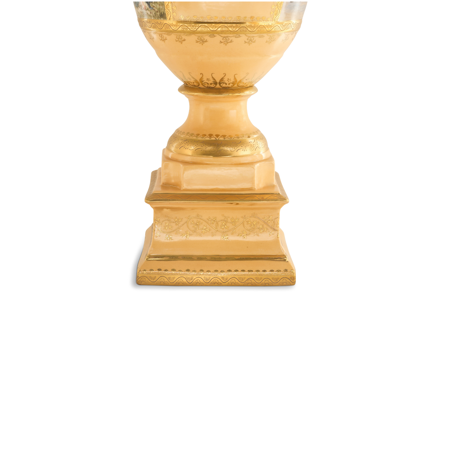 Gorgeous Hand-painted Porcelain And Bronze Vase