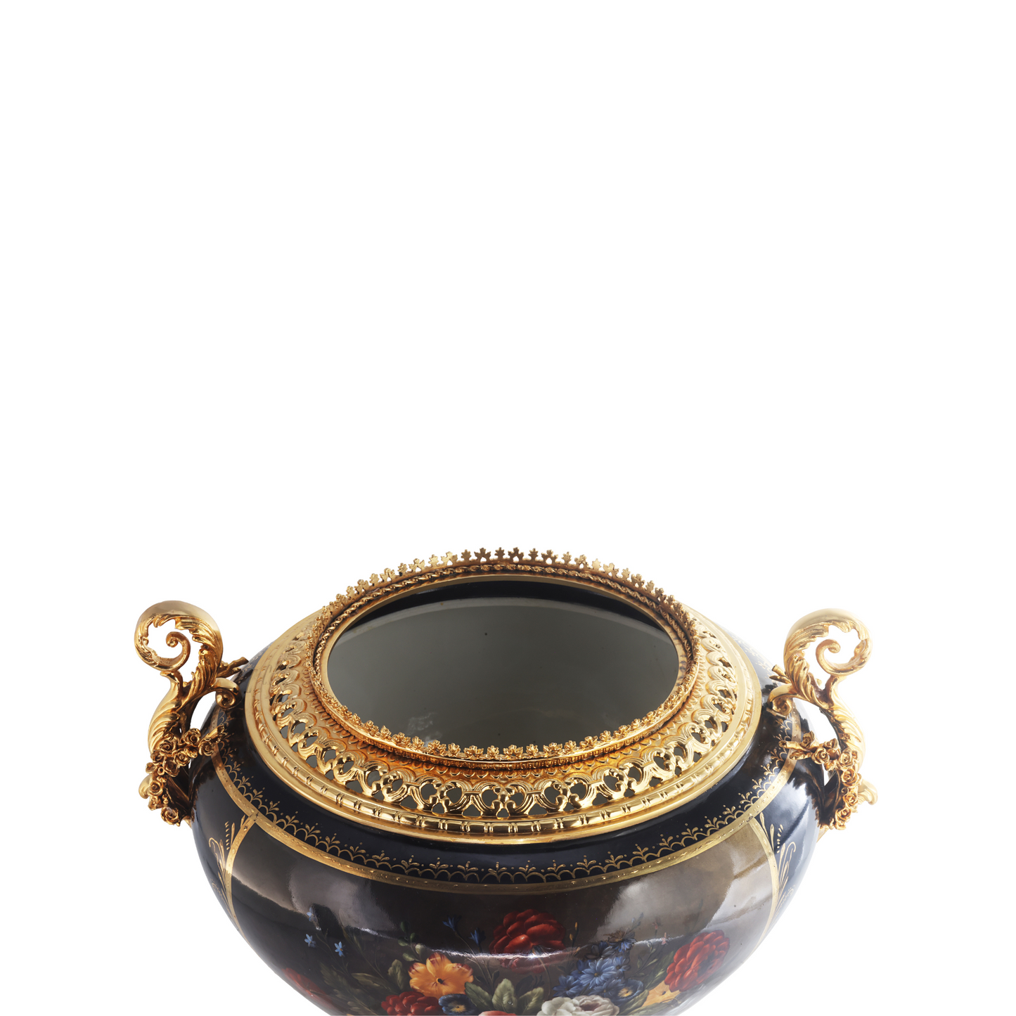 Tarro Popurrí De Porcelana Y Bronce
