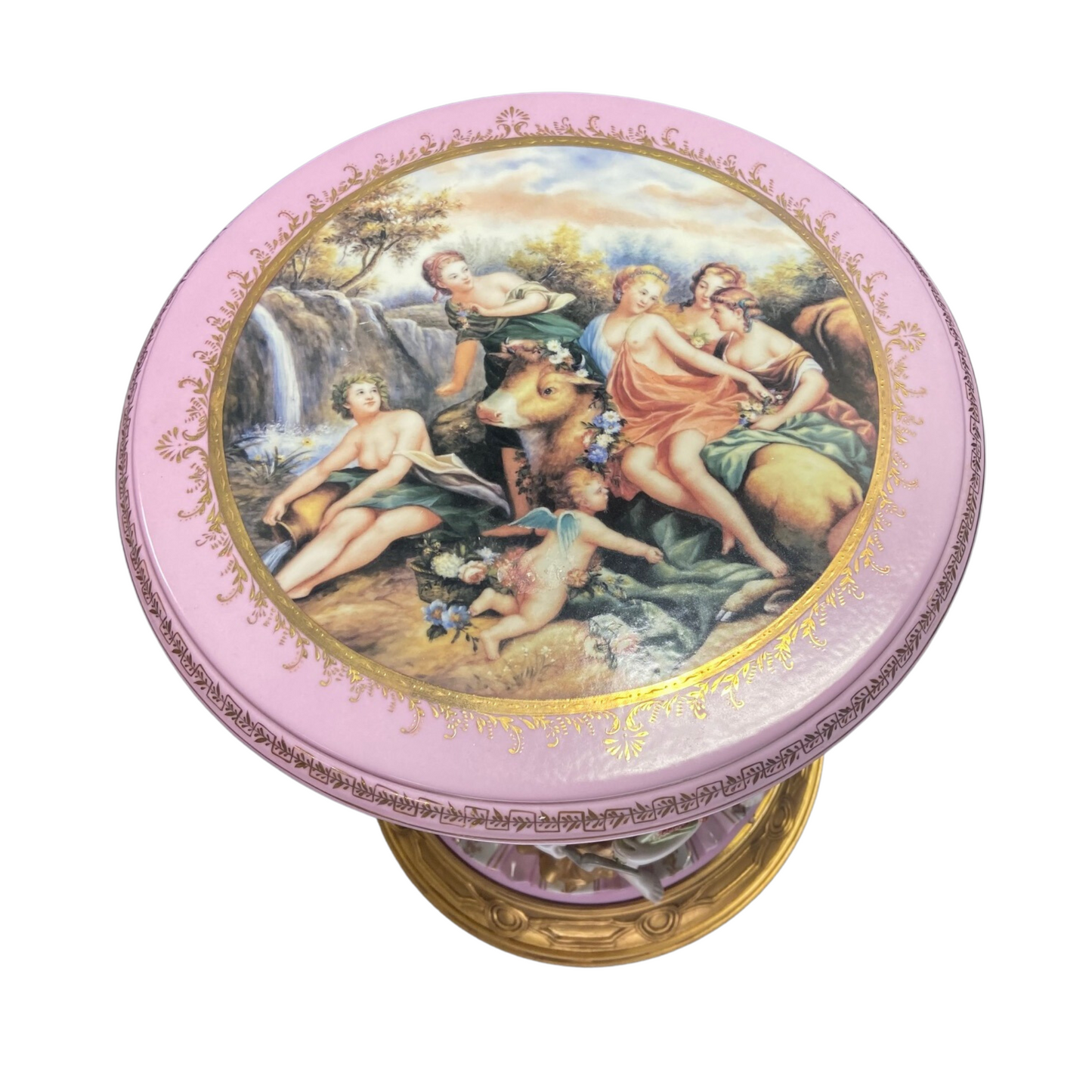 Three Muses Hand-painted Porcelain Chair In Pink