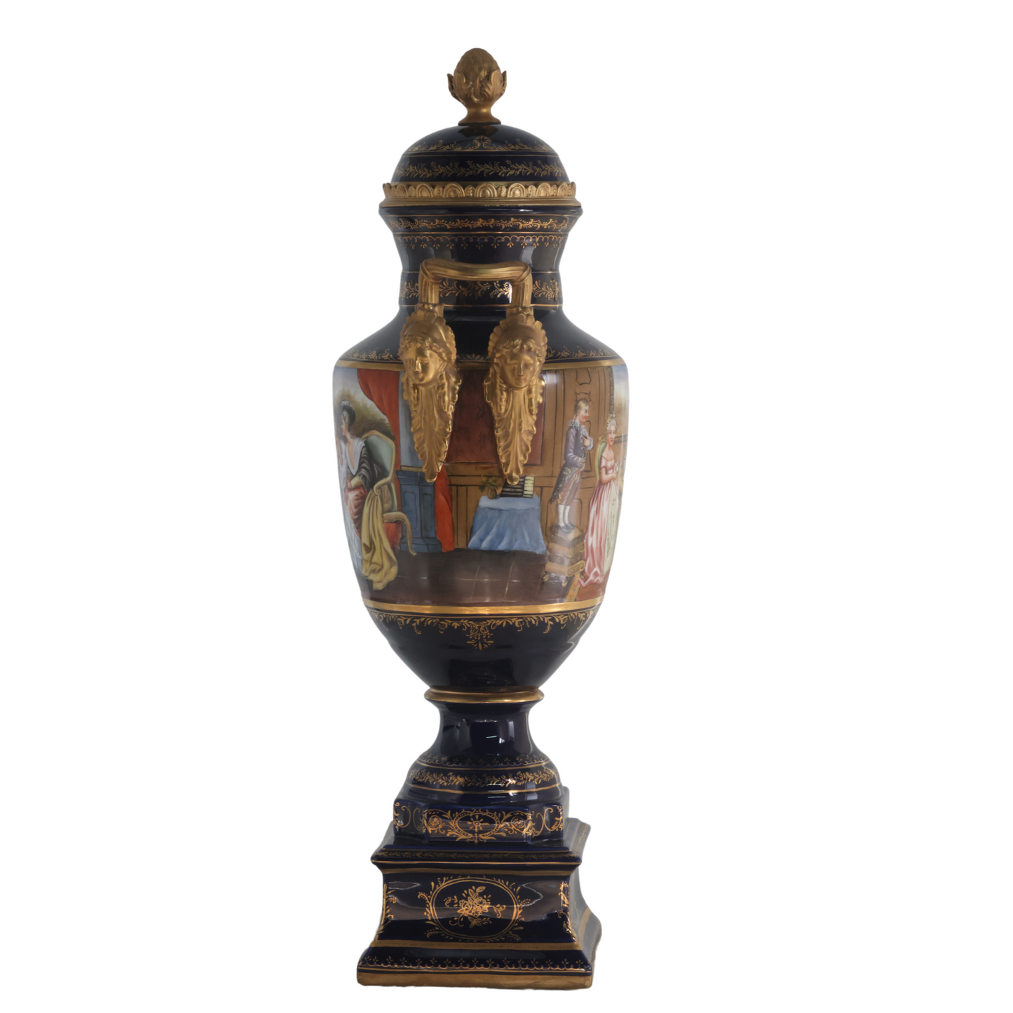 Gorgeous Hand-painted Porcelain And Bronze Vase