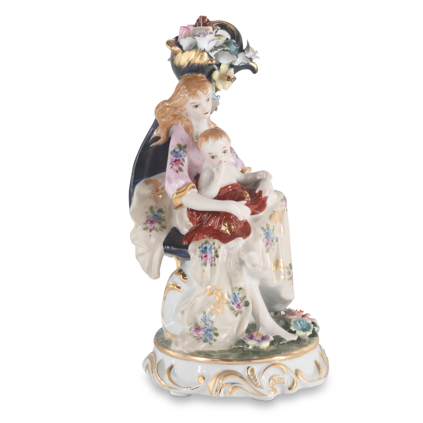 Rococo Porcelain Figurine Mother & Child