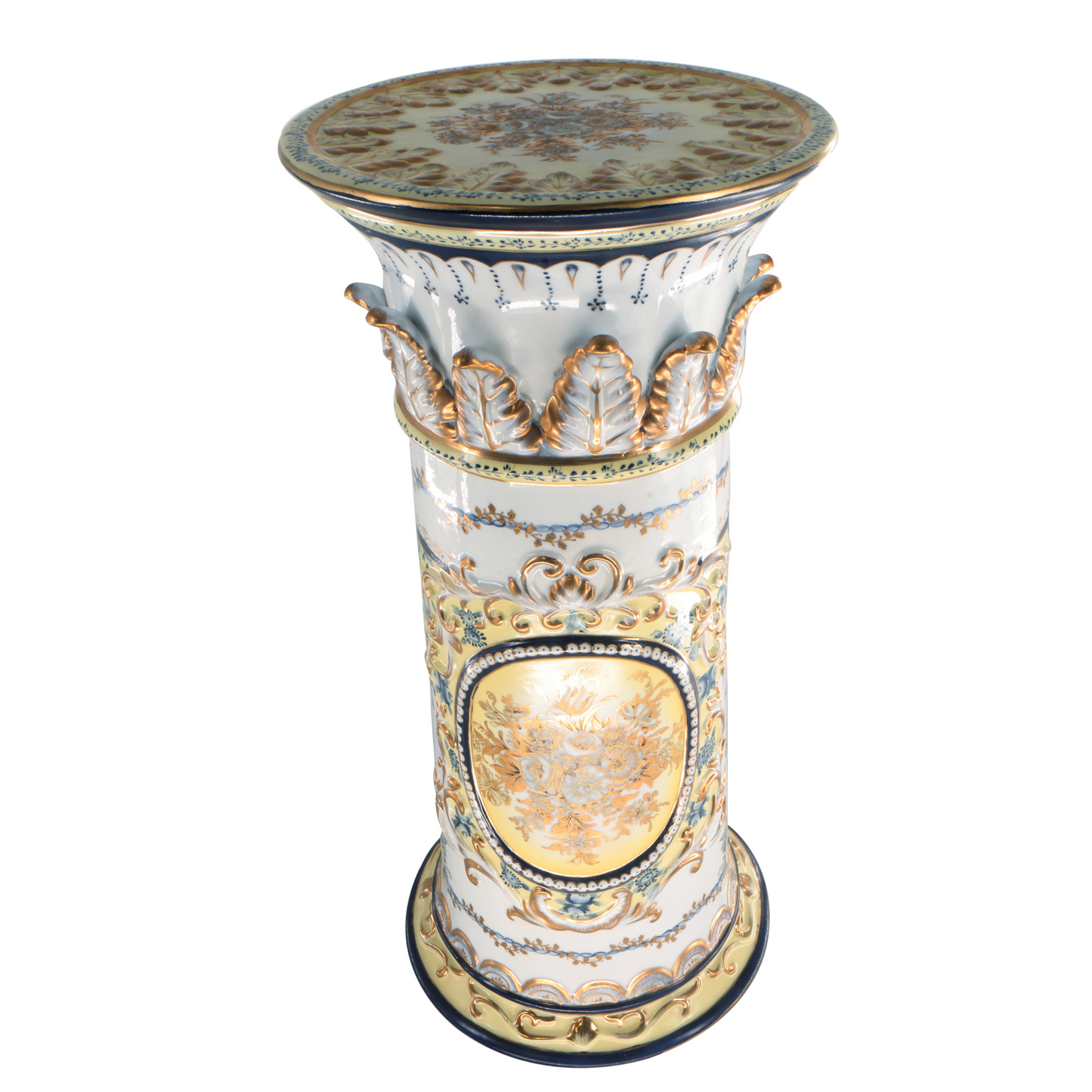 Flower Pot Pedestal in Gold