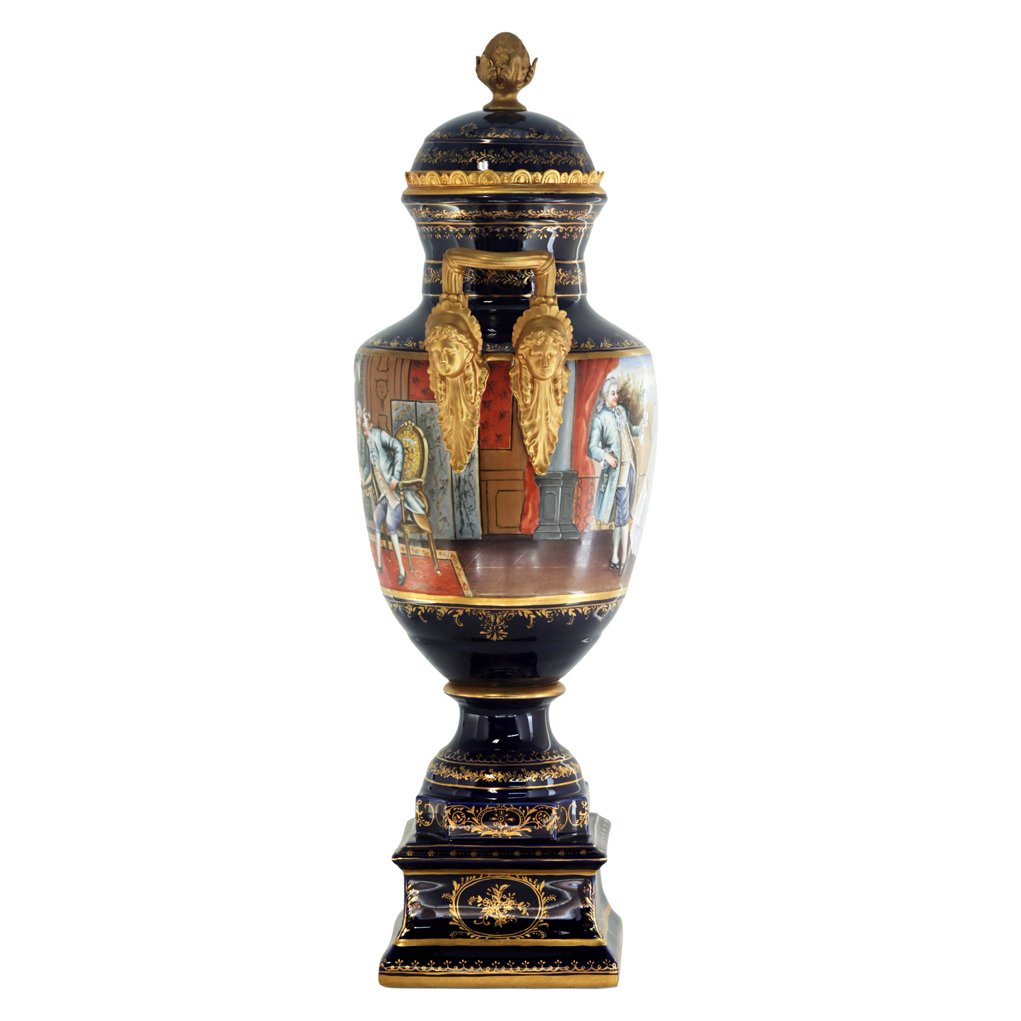 Gorgeous Hand-painted Porcelain And Bronze Vase