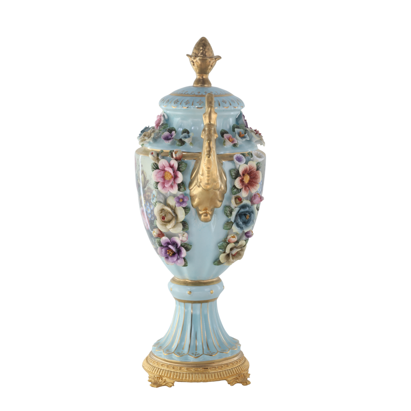 Baroque Hand-painted Motif Covered Jar