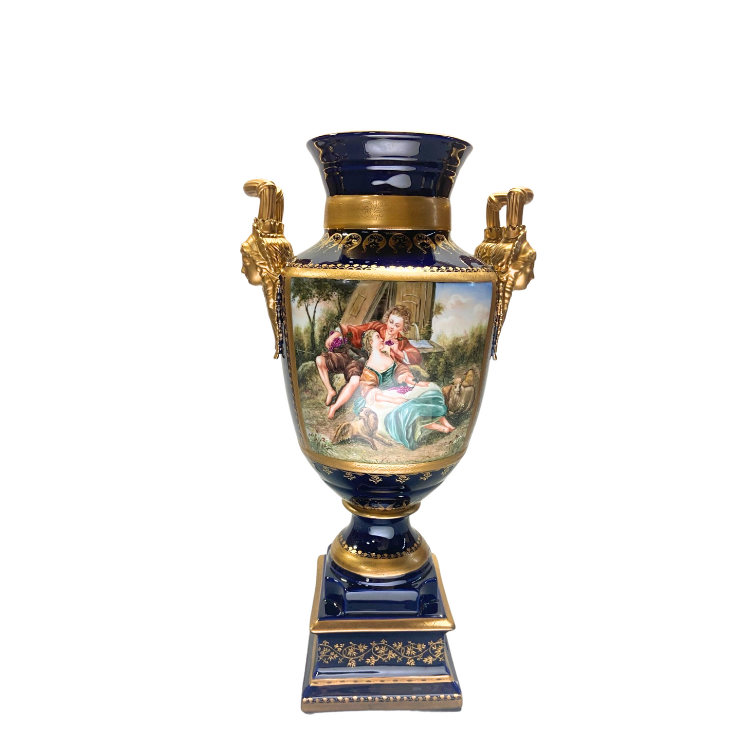 Gorgeous Hand-painted Porcelain And Bronze Vase