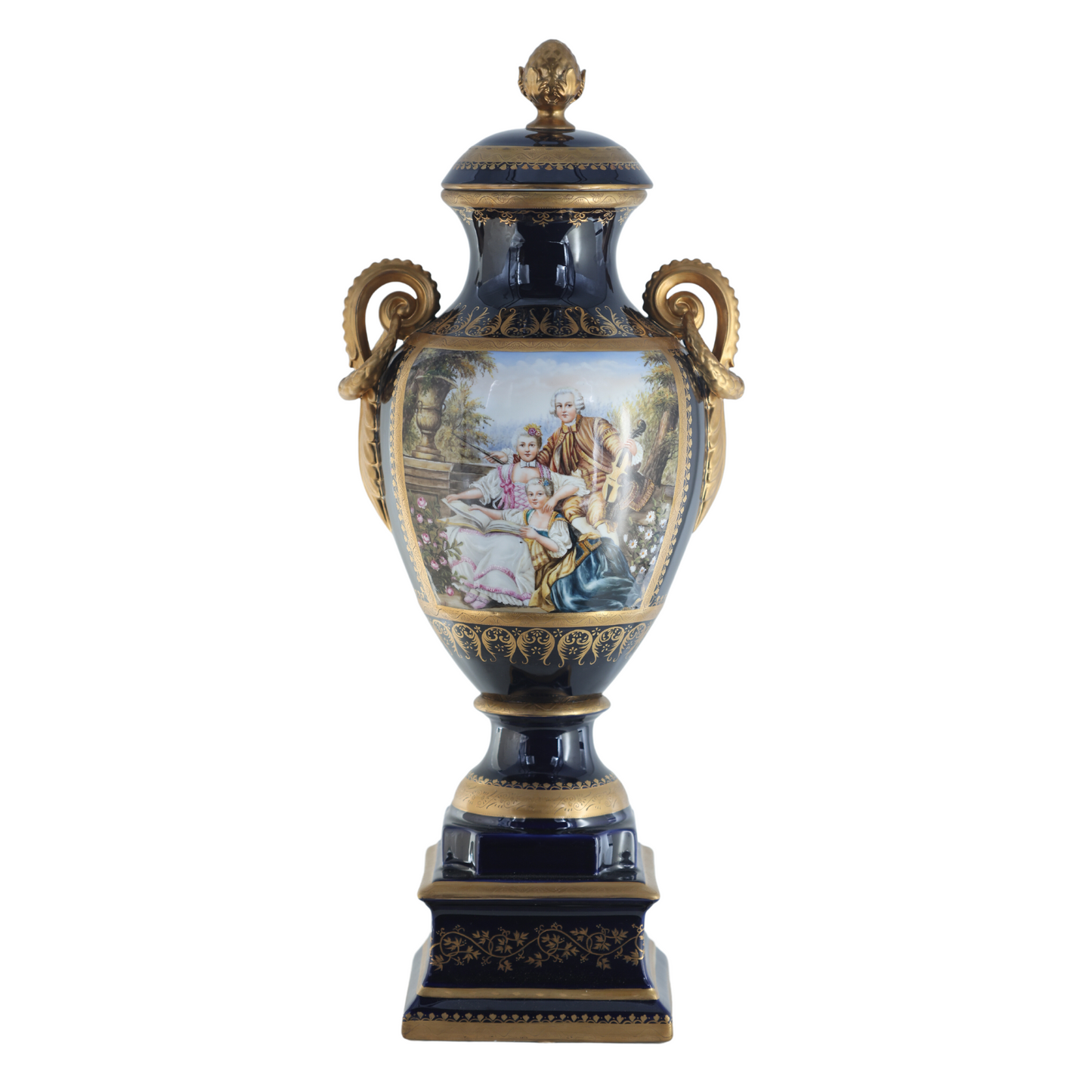 Gorgeous Hand-painted Porcelain And Bronze Vase