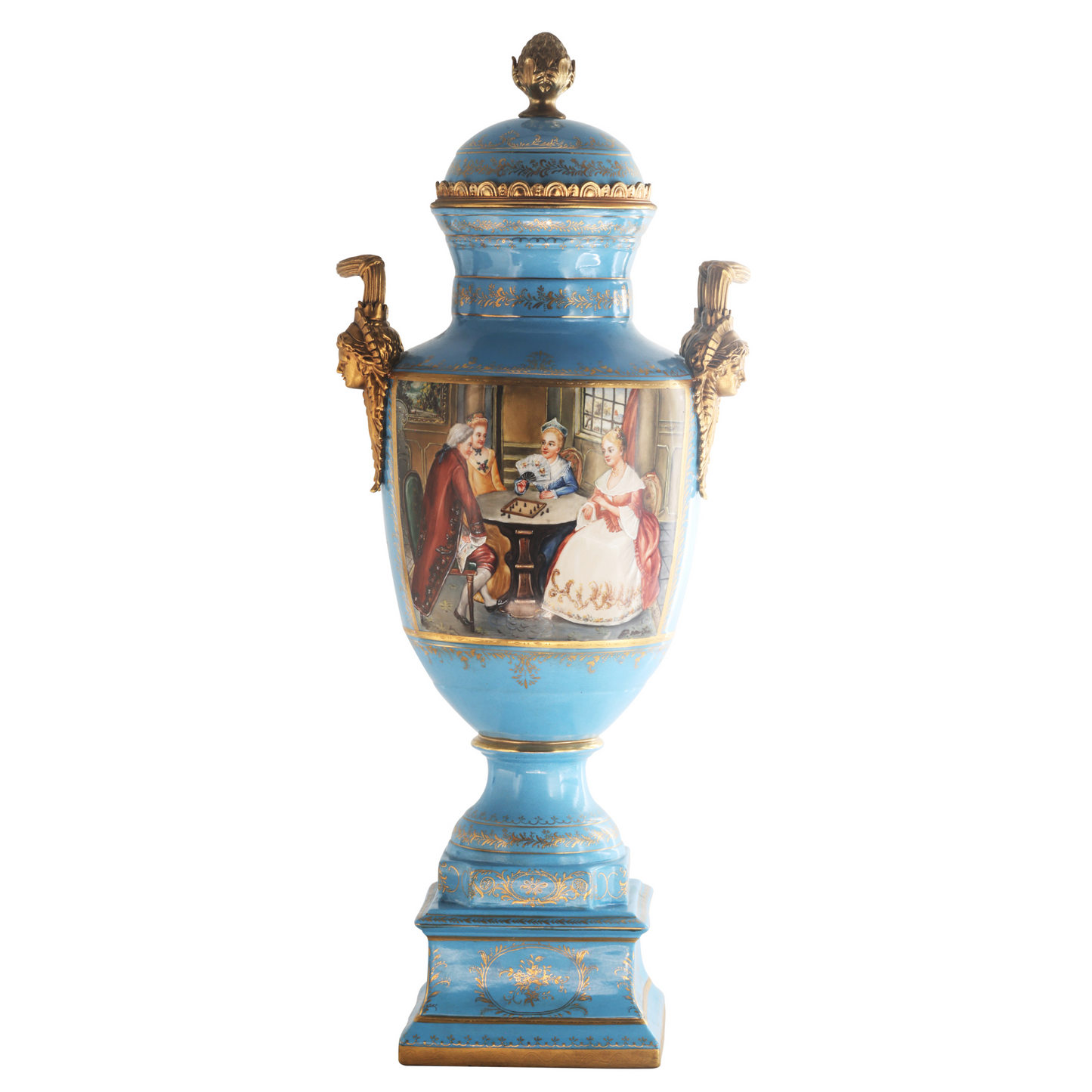 Gorgeous Hand-painted Porcelain And Bronze Vase