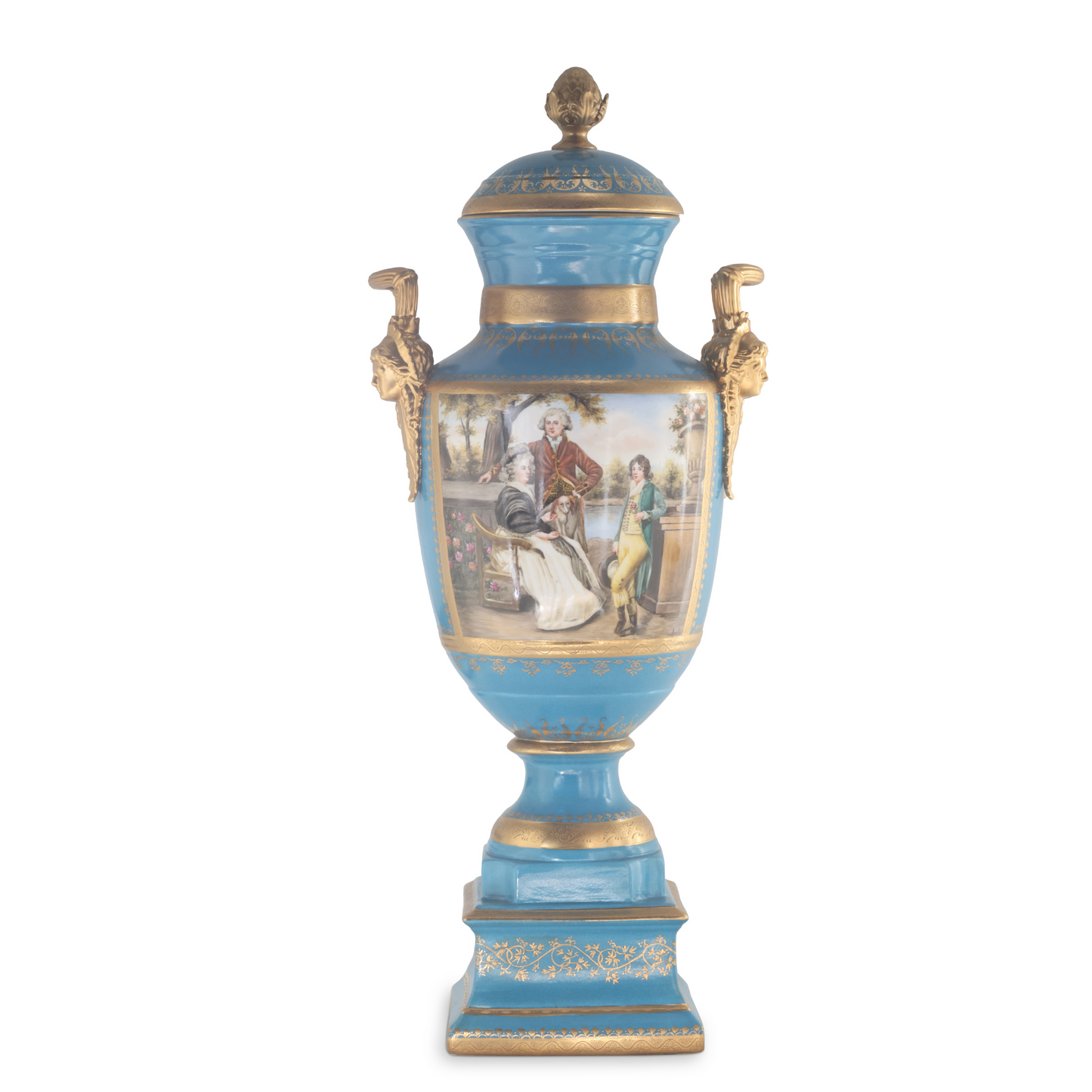 Gorgeous Hand-painted Porcelain And Bronze Vase