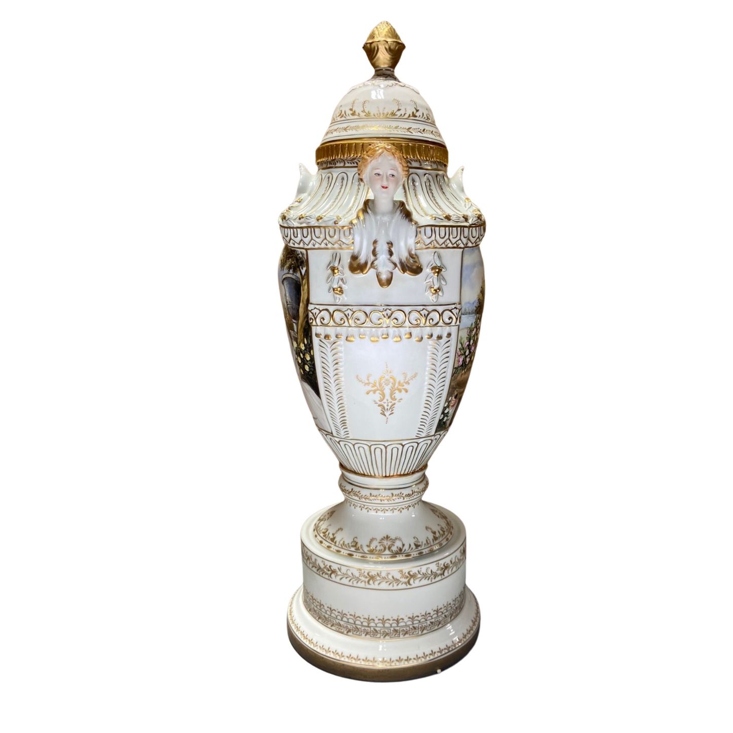 Precioso Jarrón de Porcelana Pintado a Mano