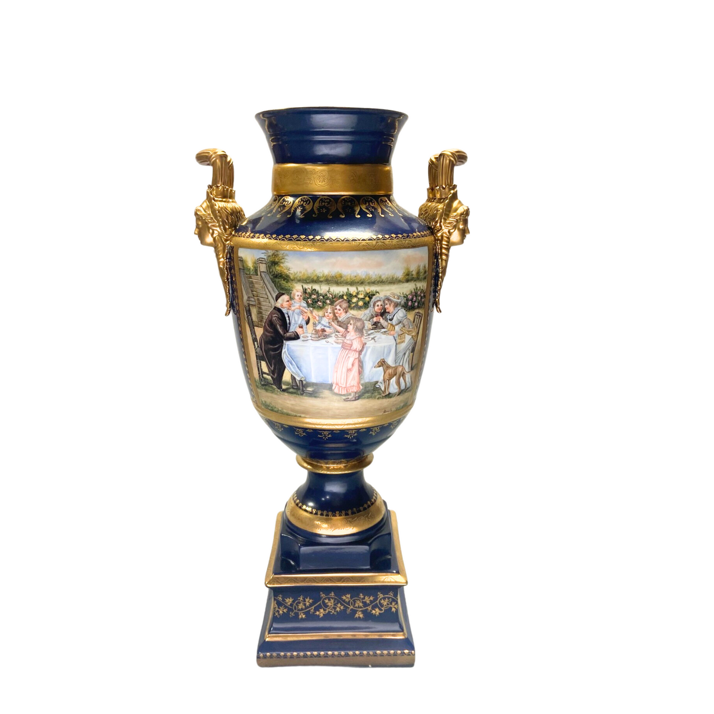 Gorgeous Hand-painted Porcelain And Bronze Vase
