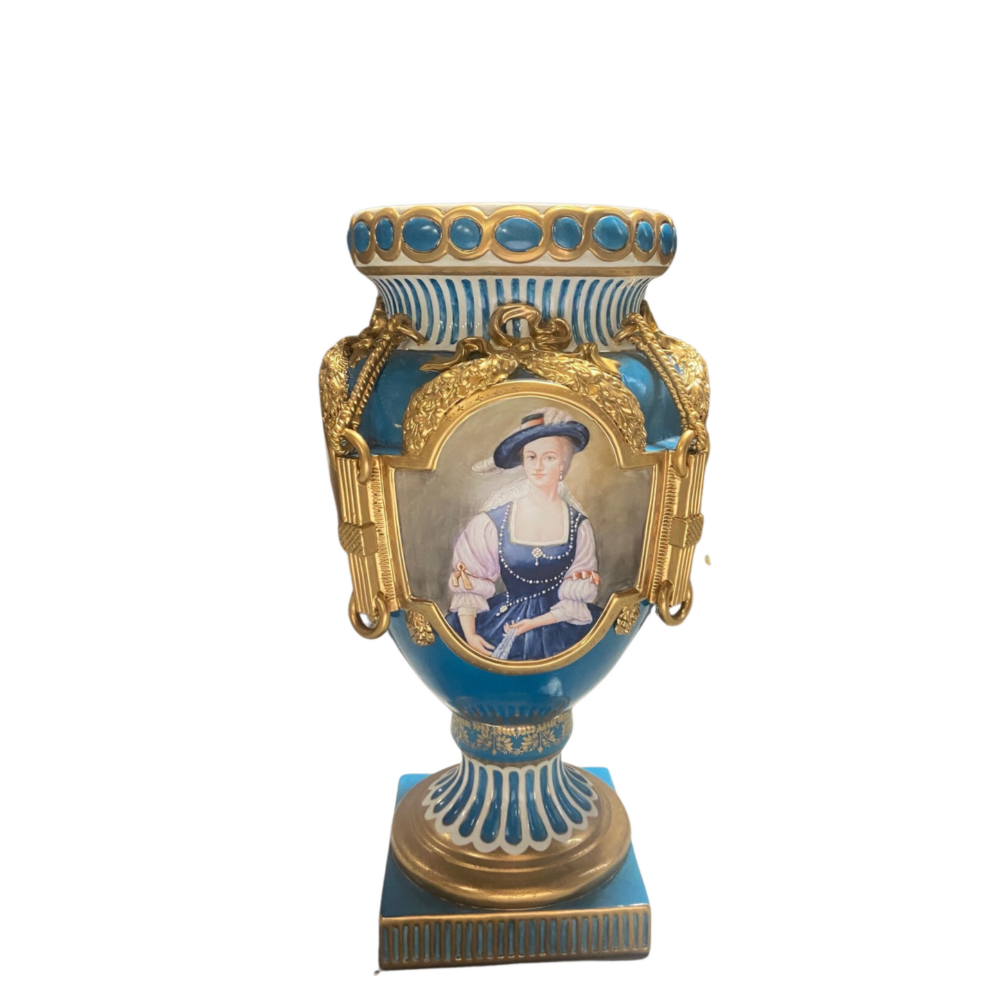 Jarrón de Porcelana Estilo Rococó Pintado a Mano