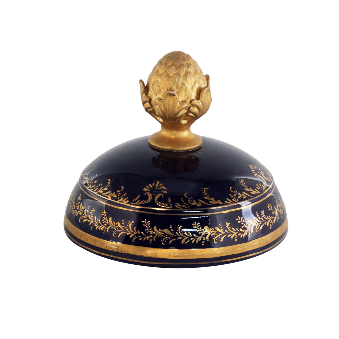 Magnífico Jarrón De Porcelana Y Bronce Pintado A Mano