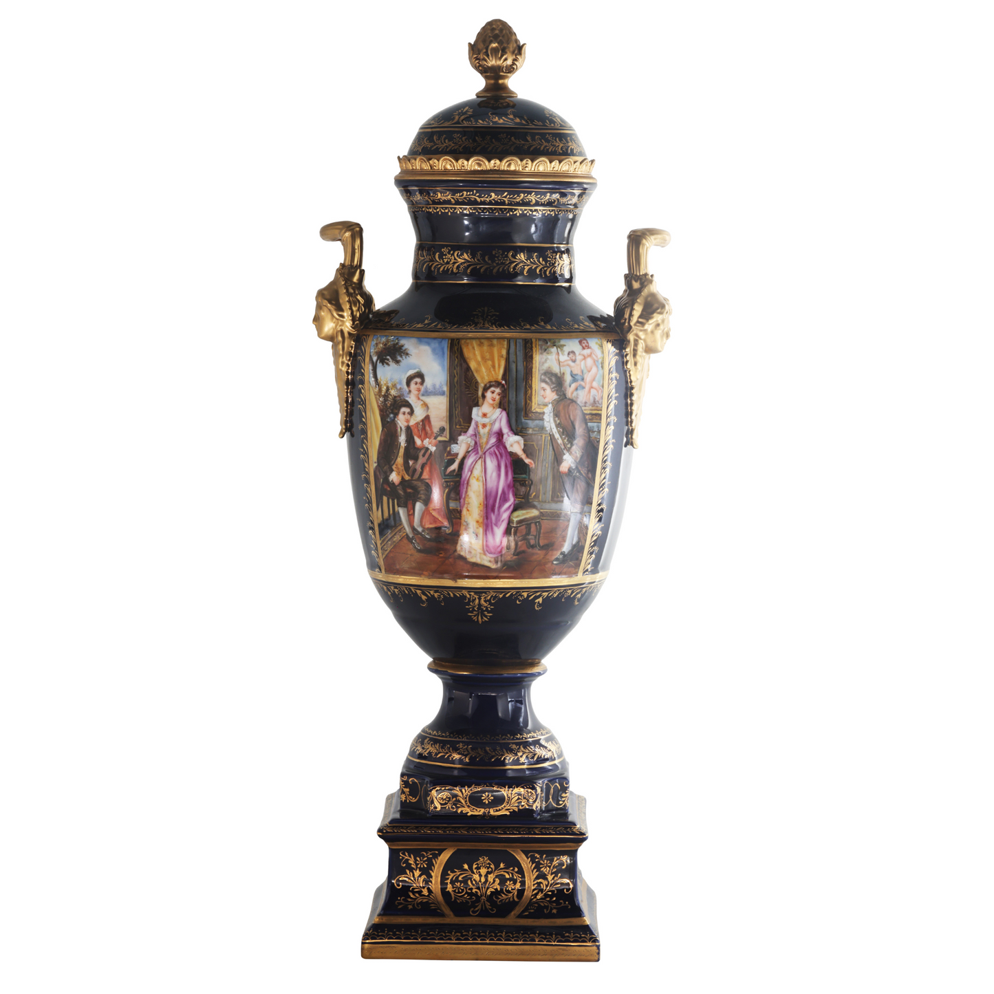 Gorgeous Hand-painted Porcelain And Bronze Vase