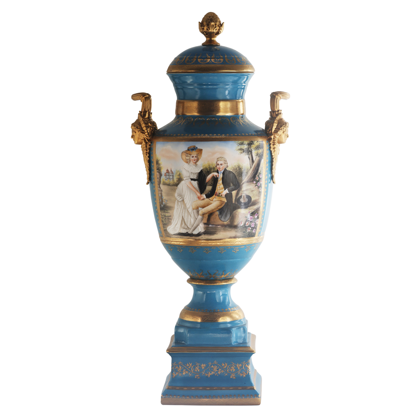 Gorgeous Hand-painted Porcelain And Bronze Vase