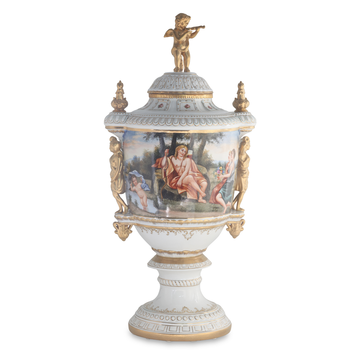 Porcelain Lady Handle Urn