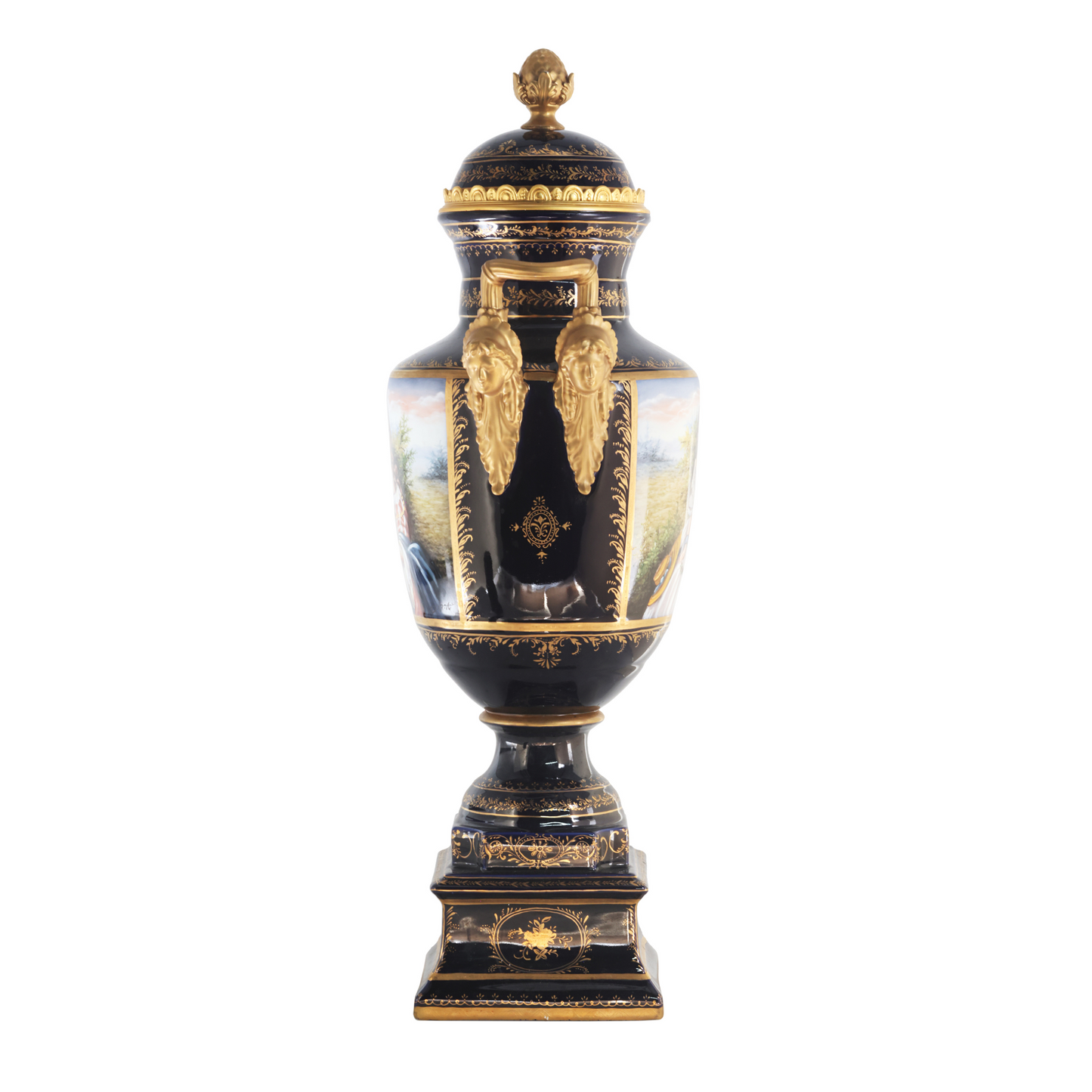 Gorgeous Hand-painted Porcelain And Bronze Vase