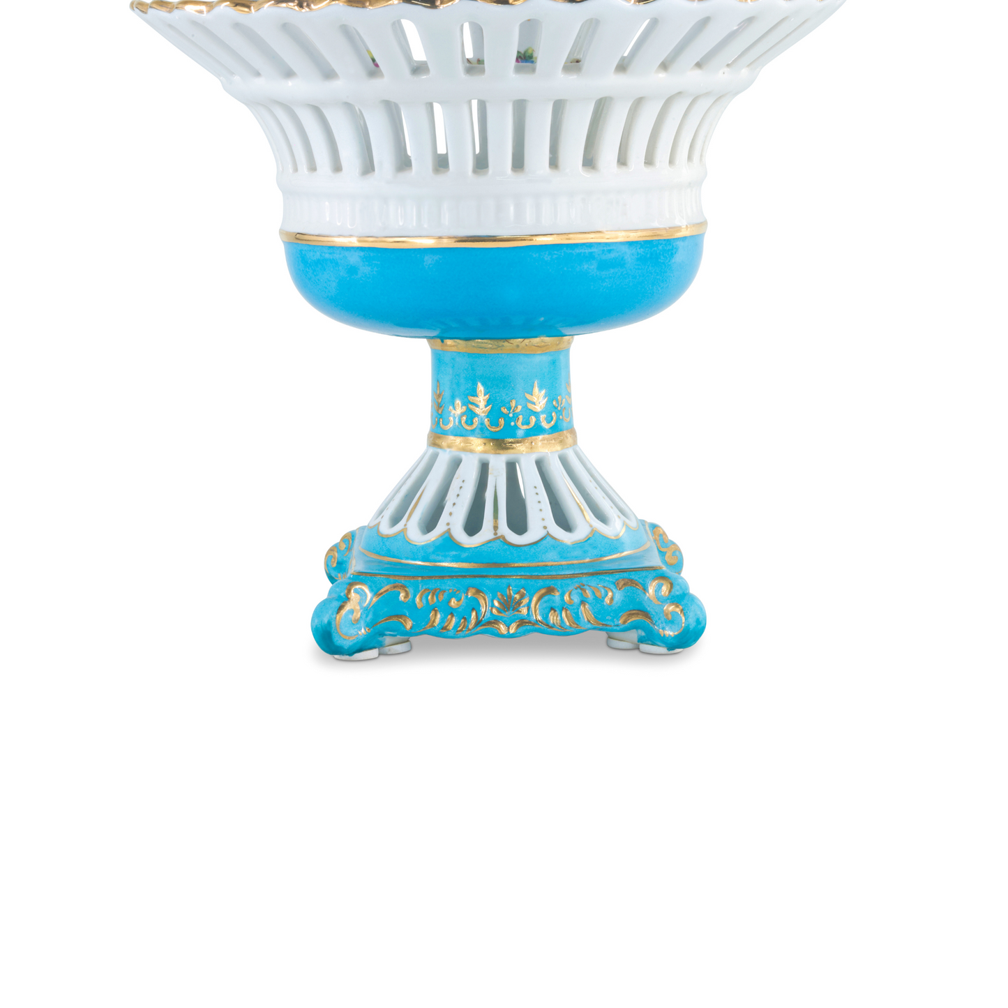 Decorative Fruit Bowl with Flower Motif