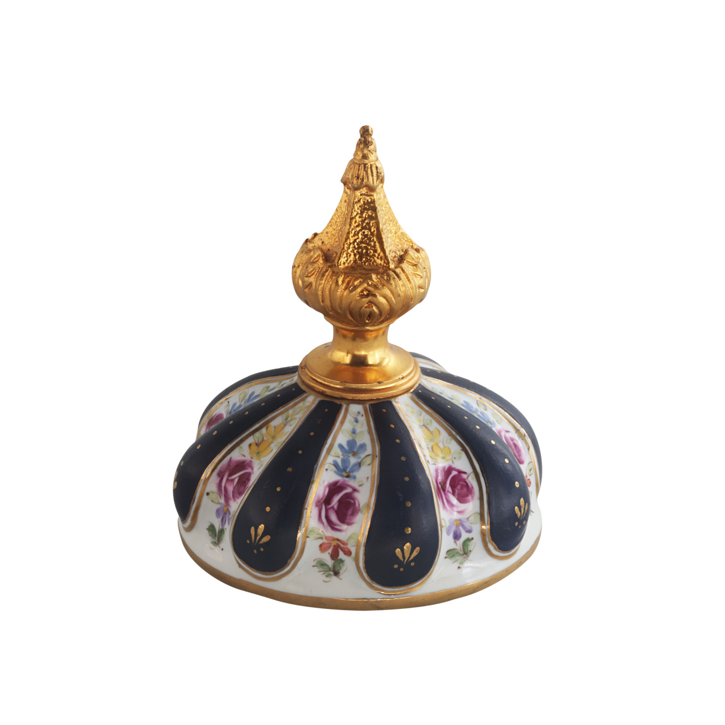 Porcelain Swirl And Bronze Handle Vase