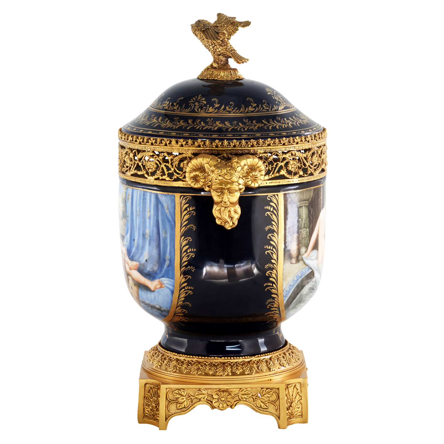Tarro Popurrí De Porcelana Y Bronce