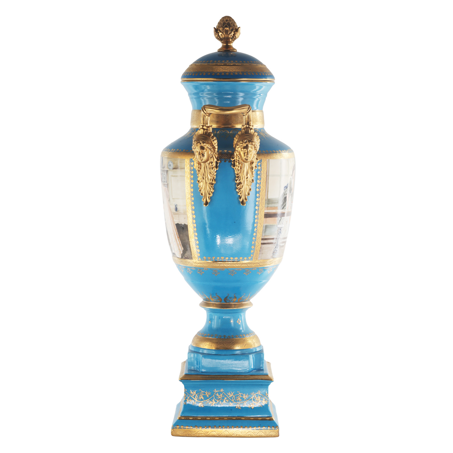 Gorgeous Hand Painted Porcelain And Bronze Vase