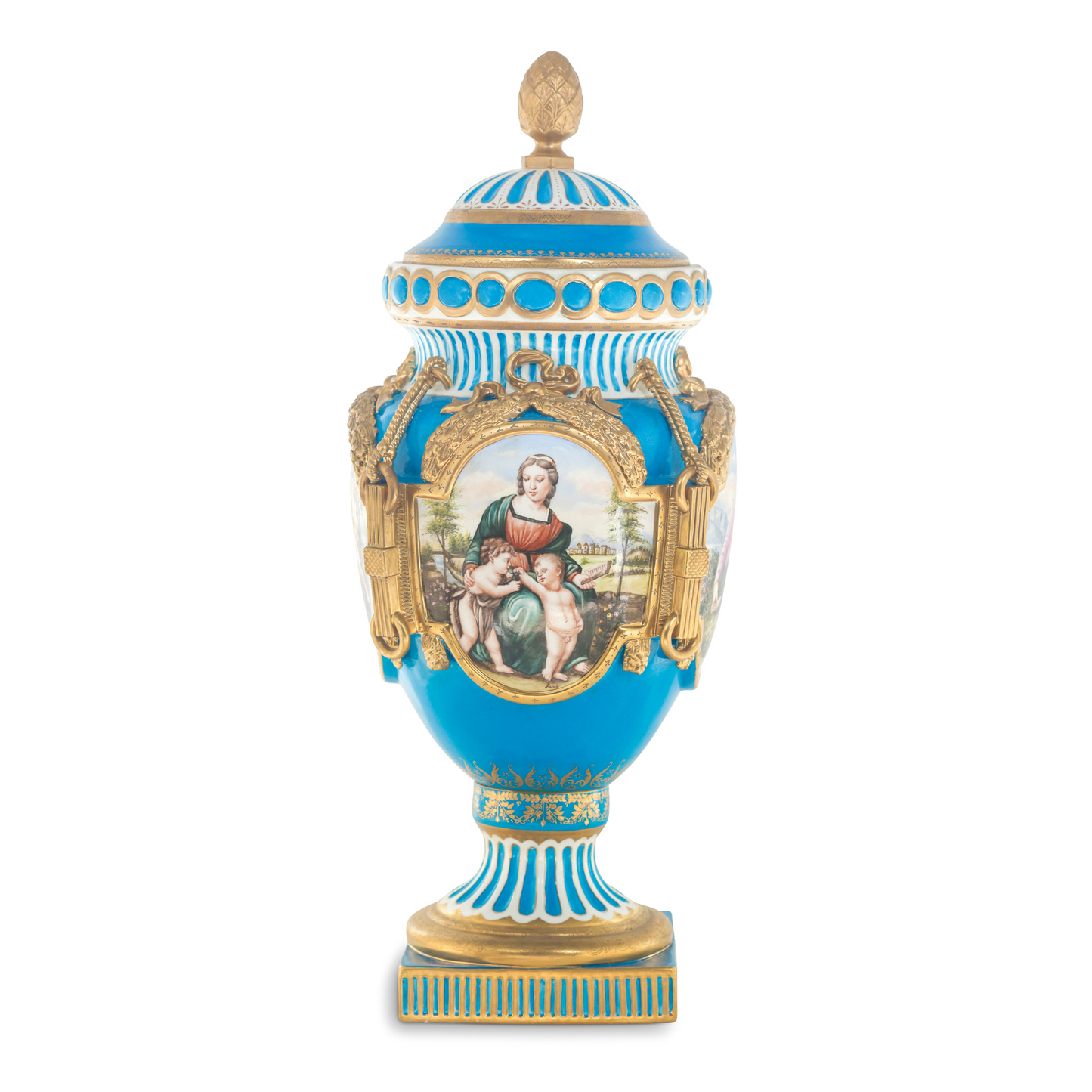 Hand Painted Rococo Style Porcelain Vase