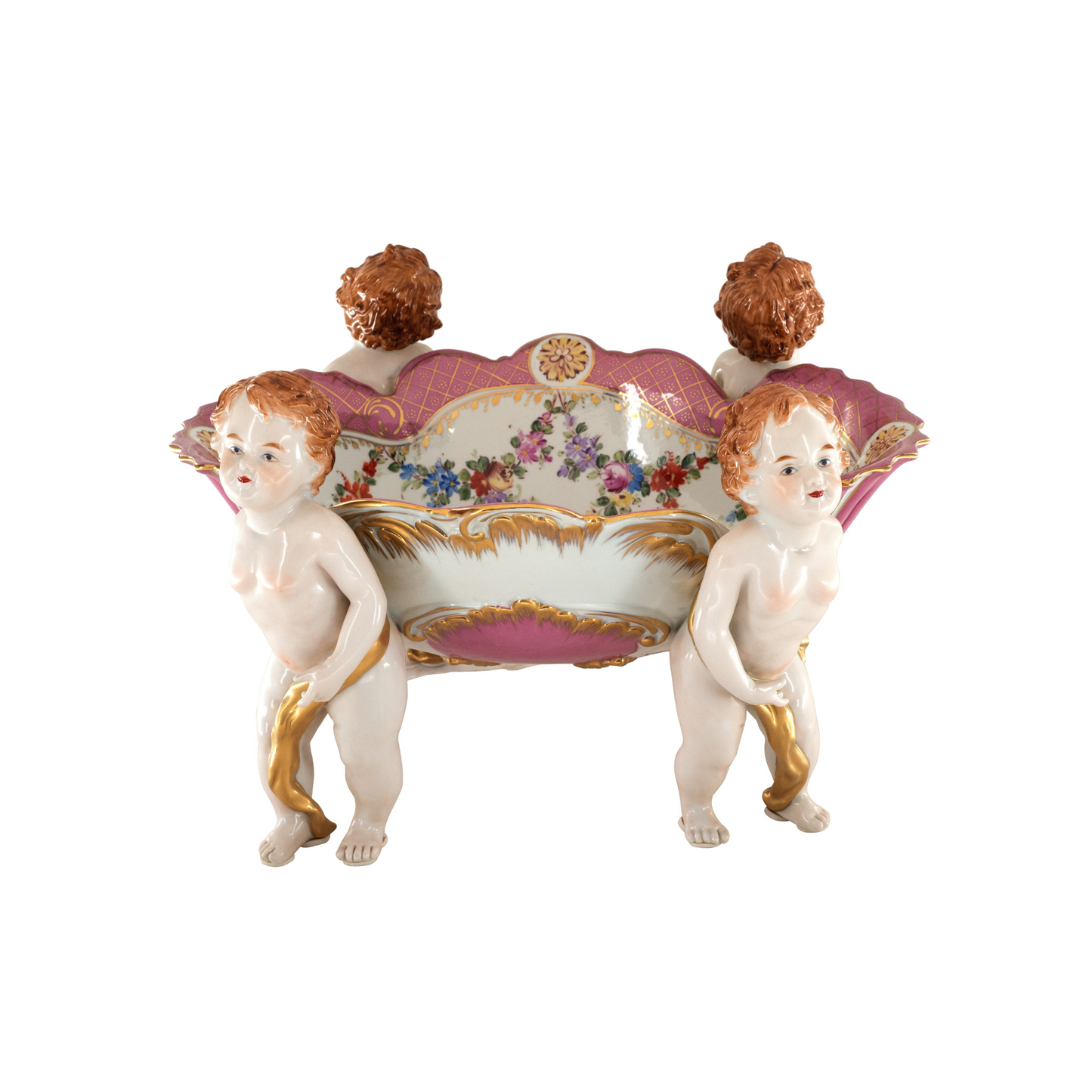 Four Cherub Pulling in Pink
