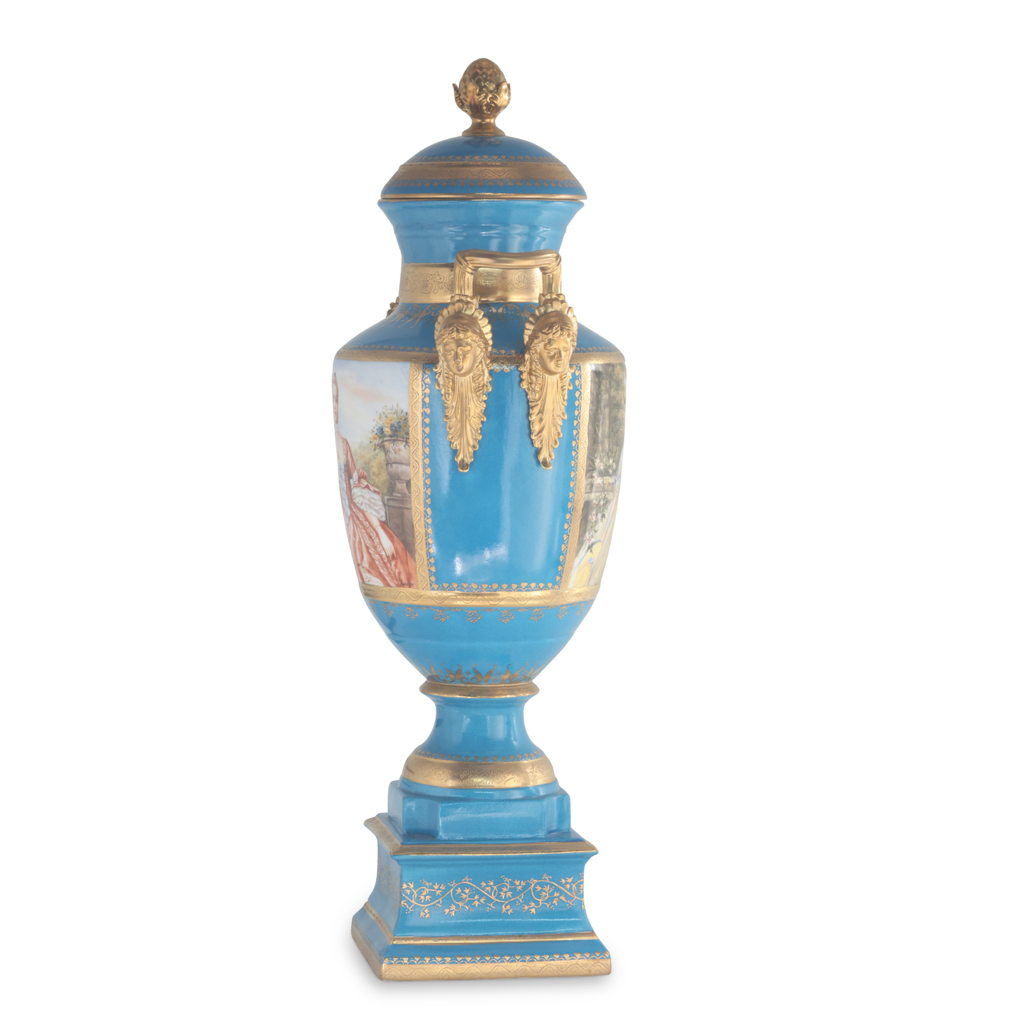 Gorgeous Hand-painted Porcelain And Bronze Vase
