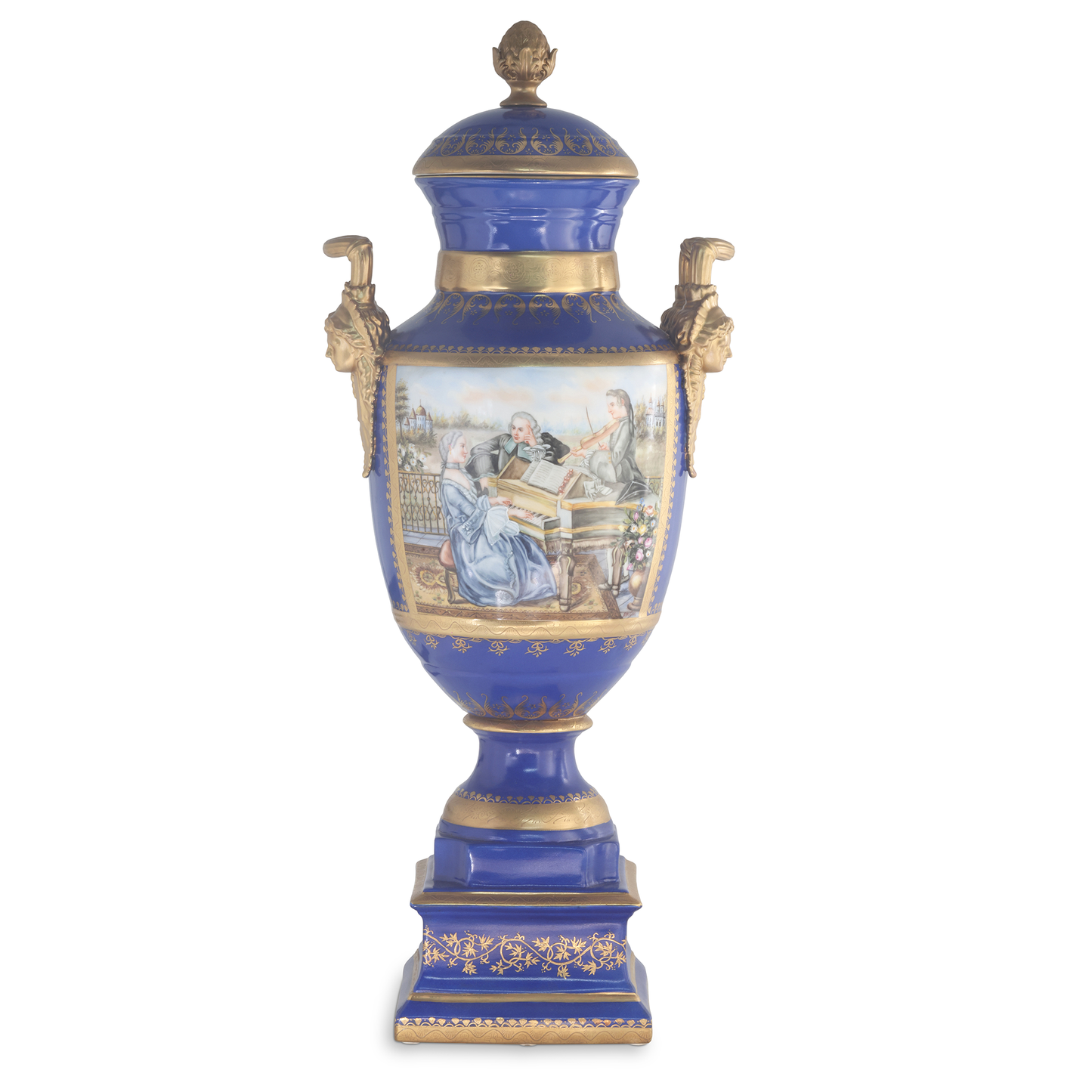 Gorgeous Hand-painted Porcelain And Bronze Vase