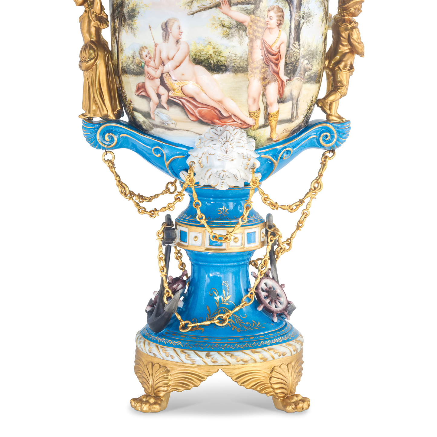 Hand Painted Nautical Society Vase