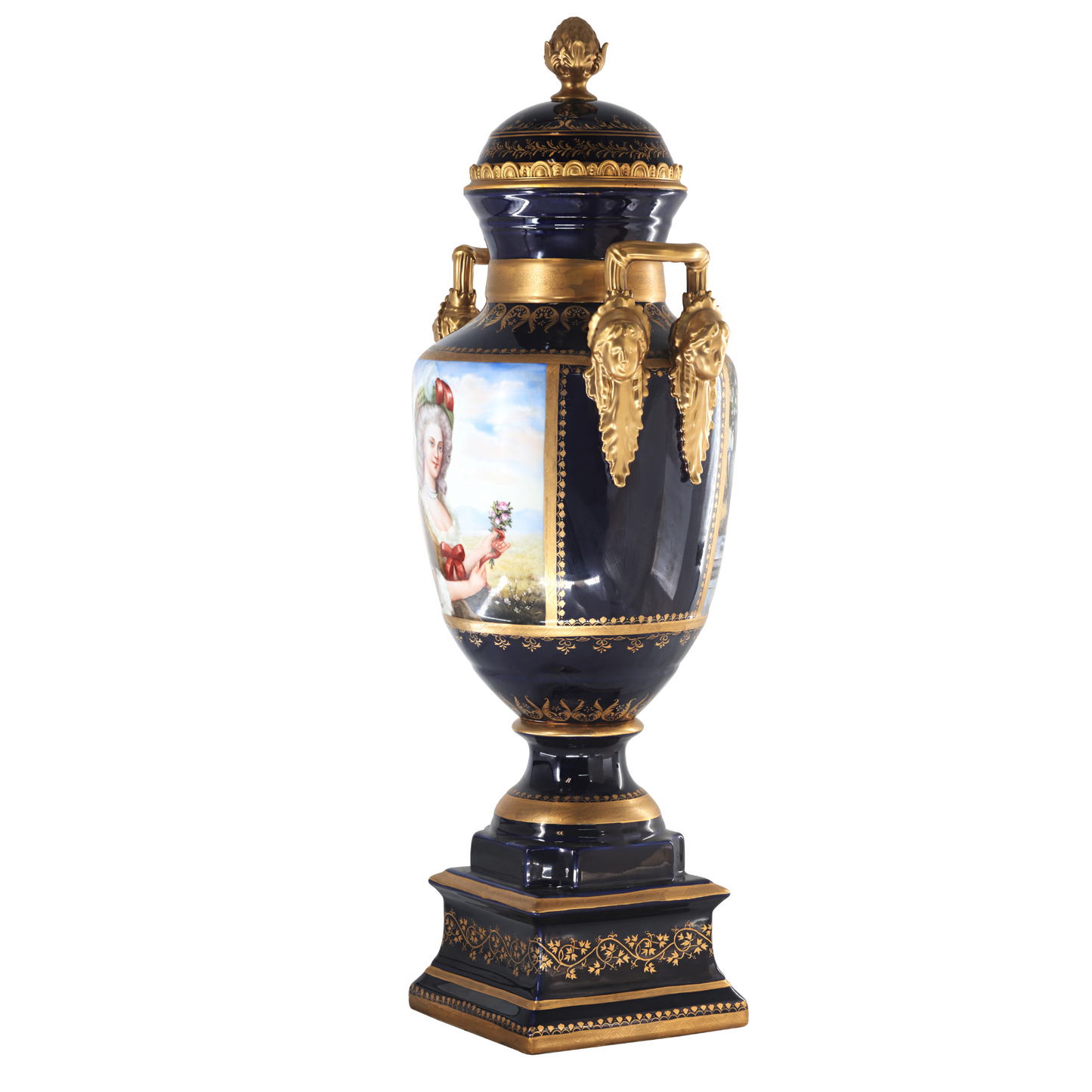 Gorgeous Hand-painted Porcelain And Bronze Vase