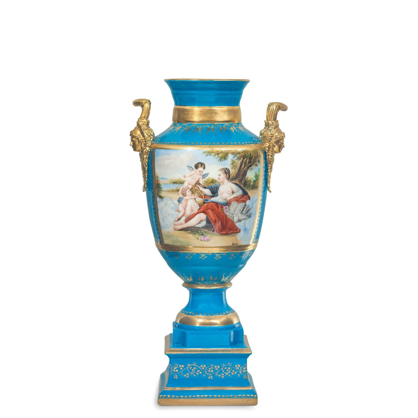 Urna de Porcelana con Motivo Floral