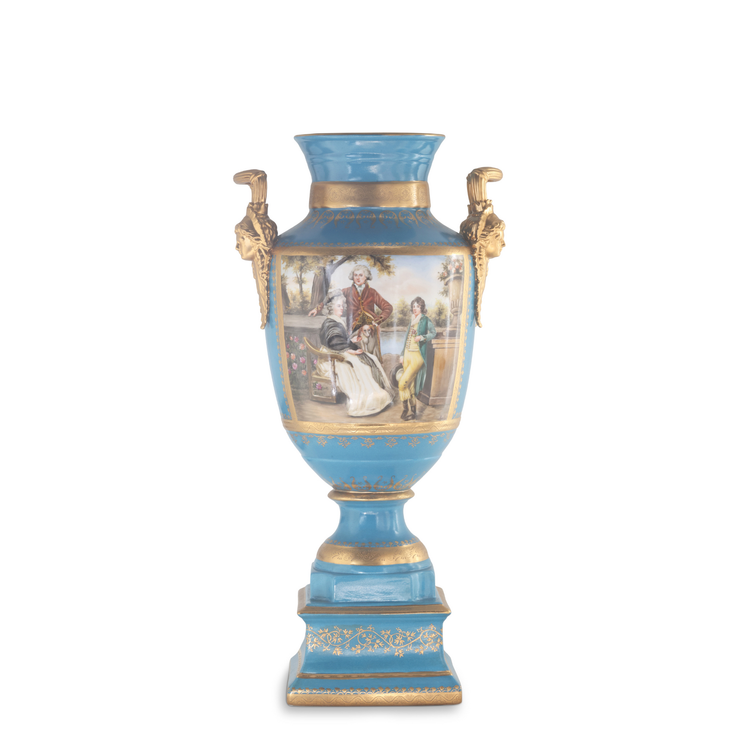 Gorgeous Hand-painted Porcelain And Bronze Vase