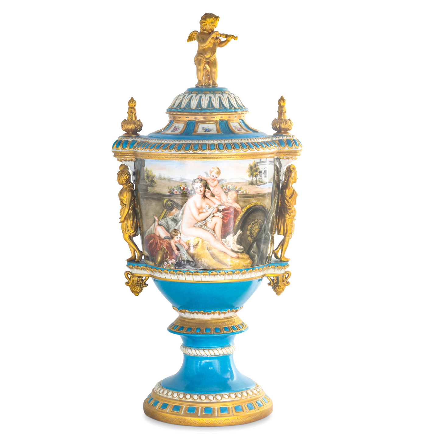 Porcelain Lady Handle Mythological Urn