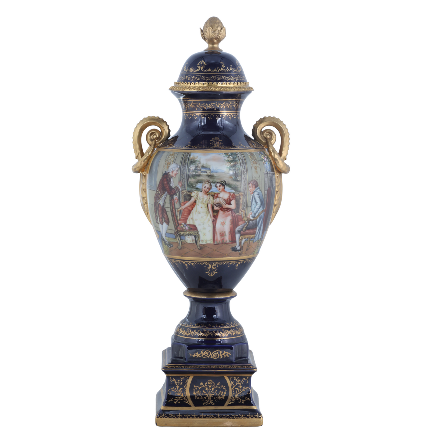 Gorgeous Hand-painted Porcelain And Bronze Vase