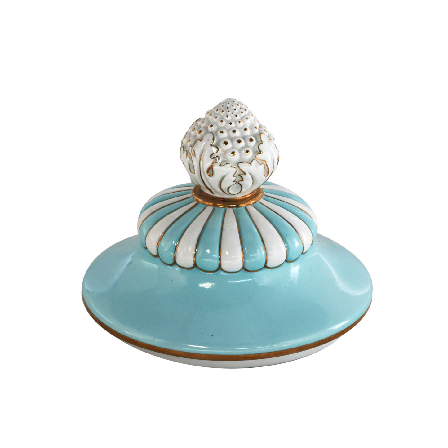 Teal Hand-painted French Style Urn with Rococo Motifs