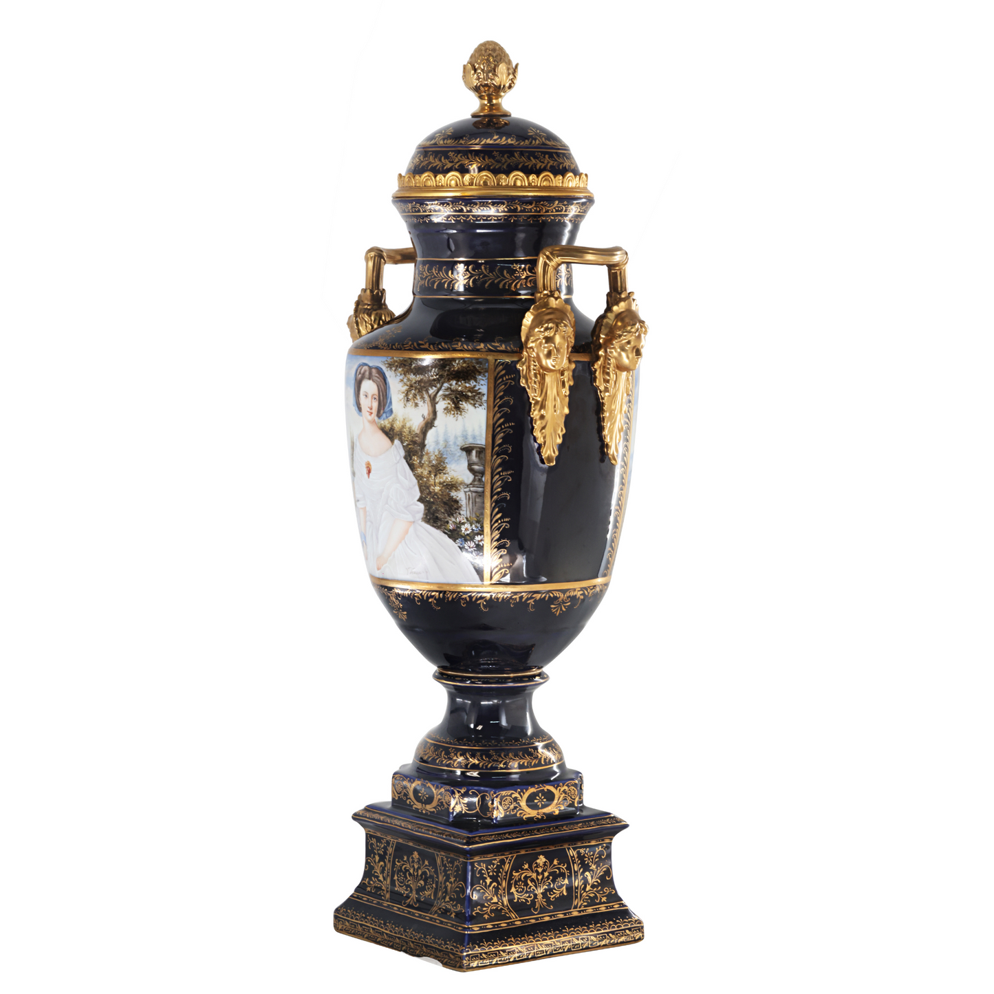 Gorgeous Hand-painted Porcelain And Bronze Vase