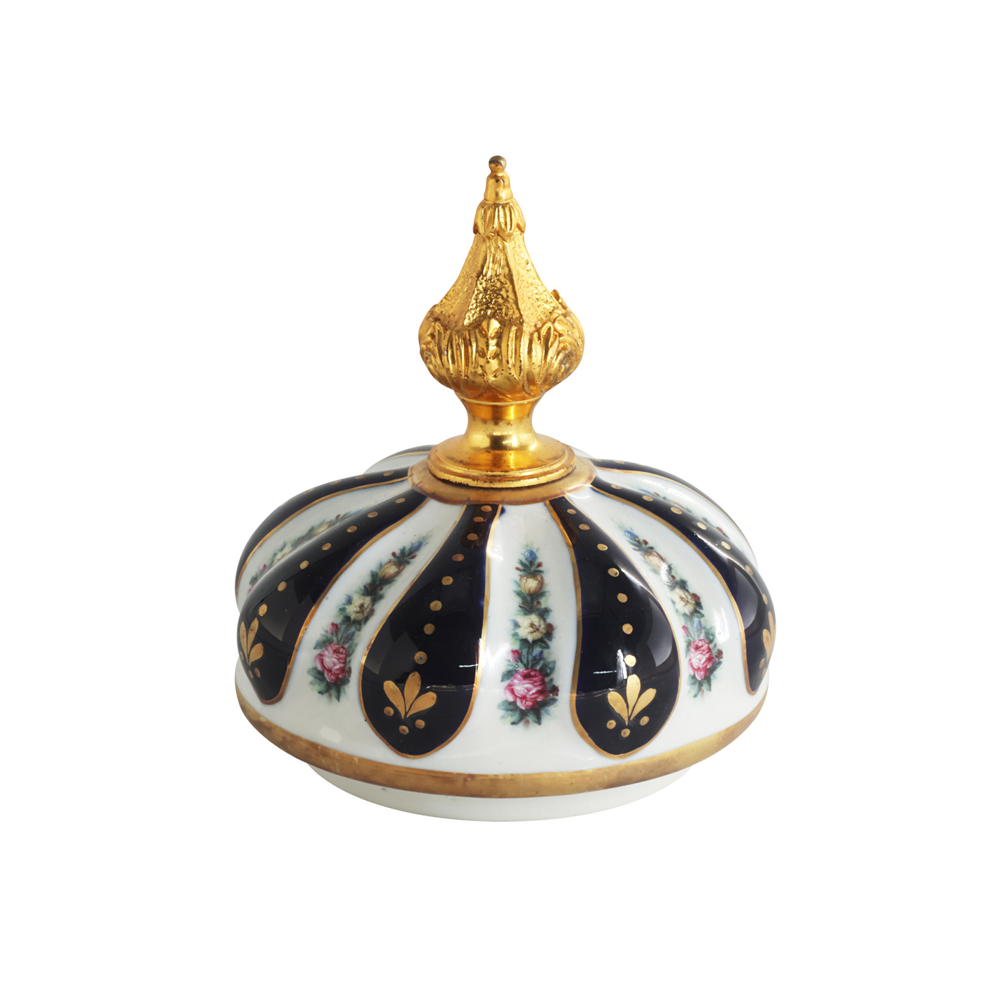 Porcelain Swirl And Bronze Handle Vase