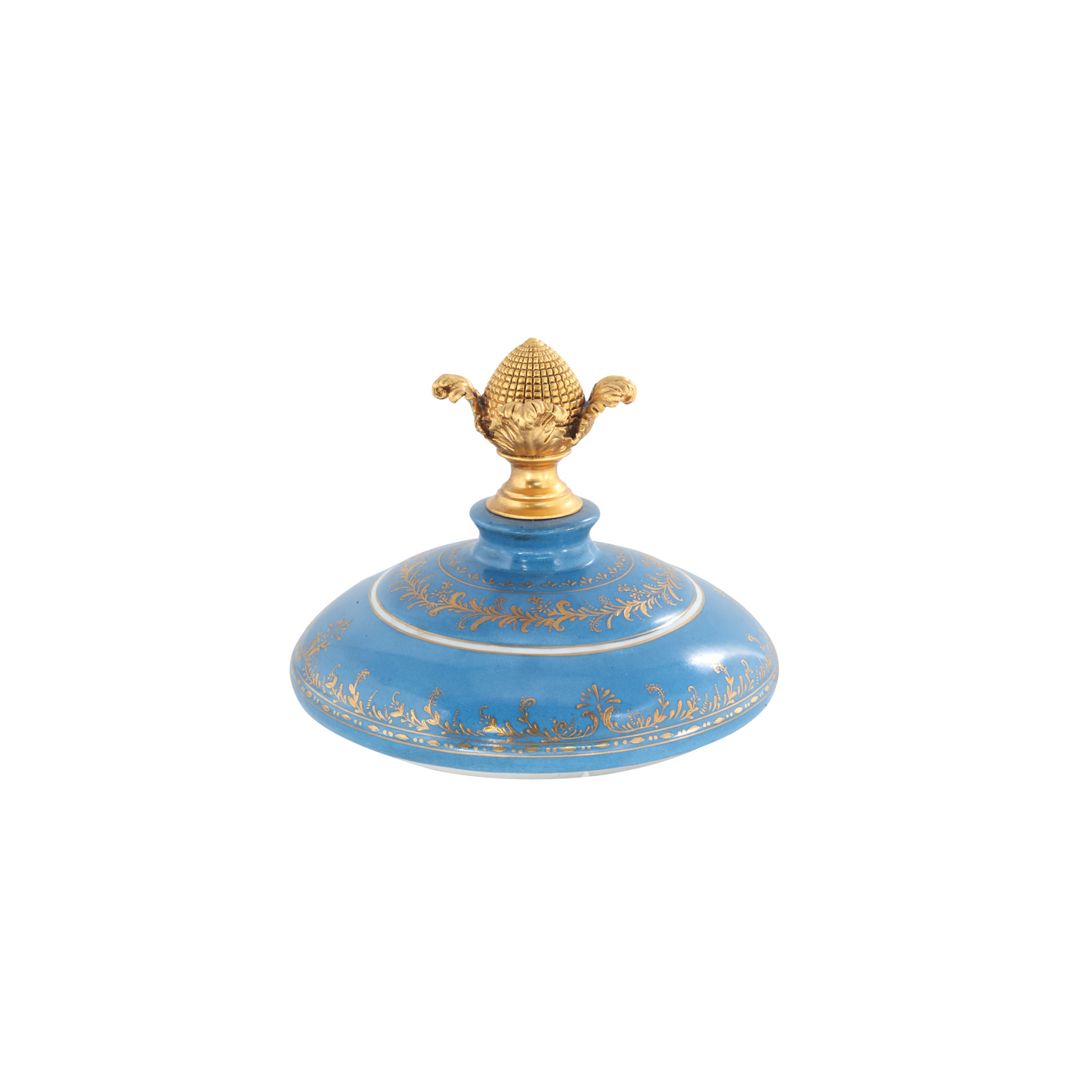 Tarro Porcelana Y Bronce