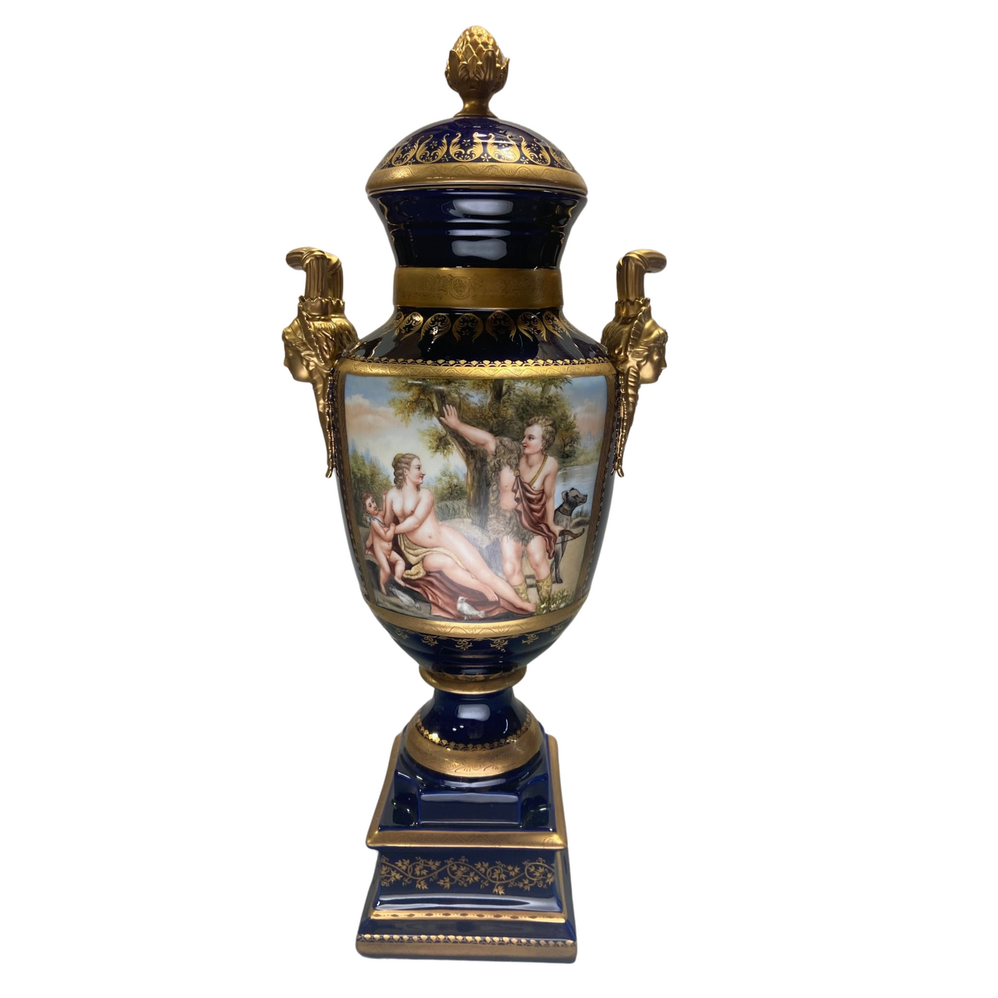 Gorgeous Hand-painted Porcelain And Bronze Vase