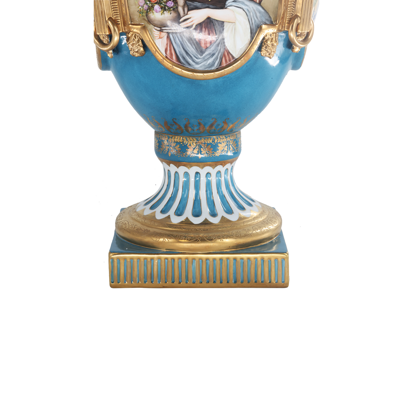 Hand Painted Rococo Style Porcelain Vase