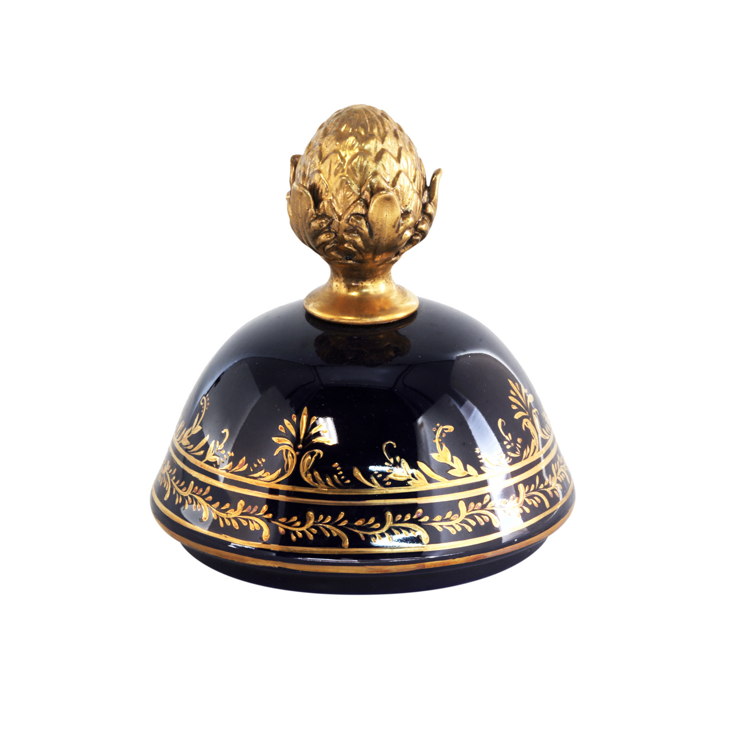 Hand-painted Dark Blue Rococo Style Courtship Vase