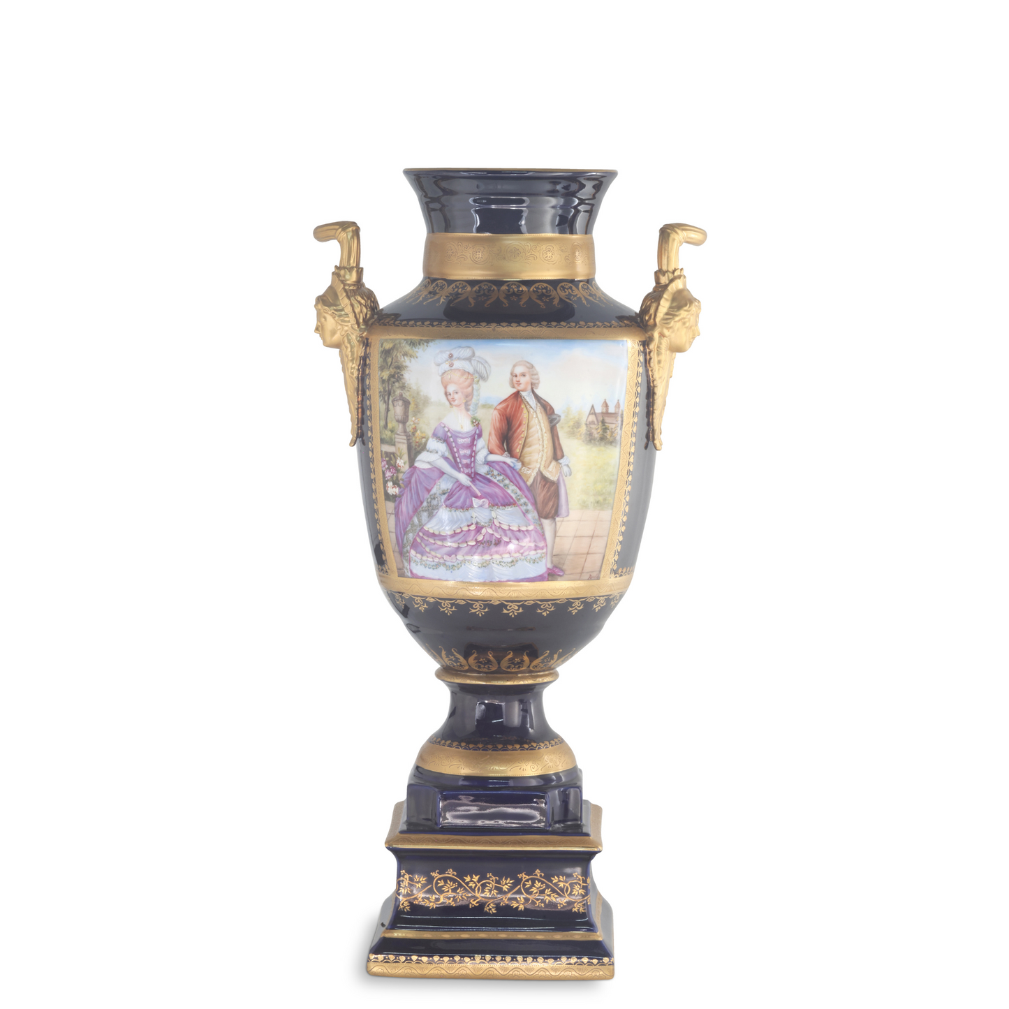 Gorgeous Hand-painted Porcelain And Bronze Vase