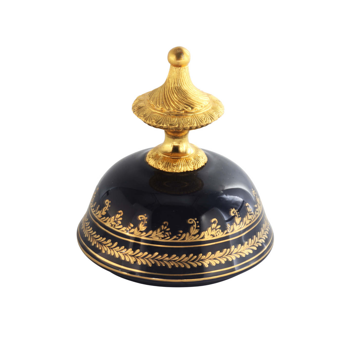 Llamativo Florero De Porcelana Y Bronce Asa Querubín