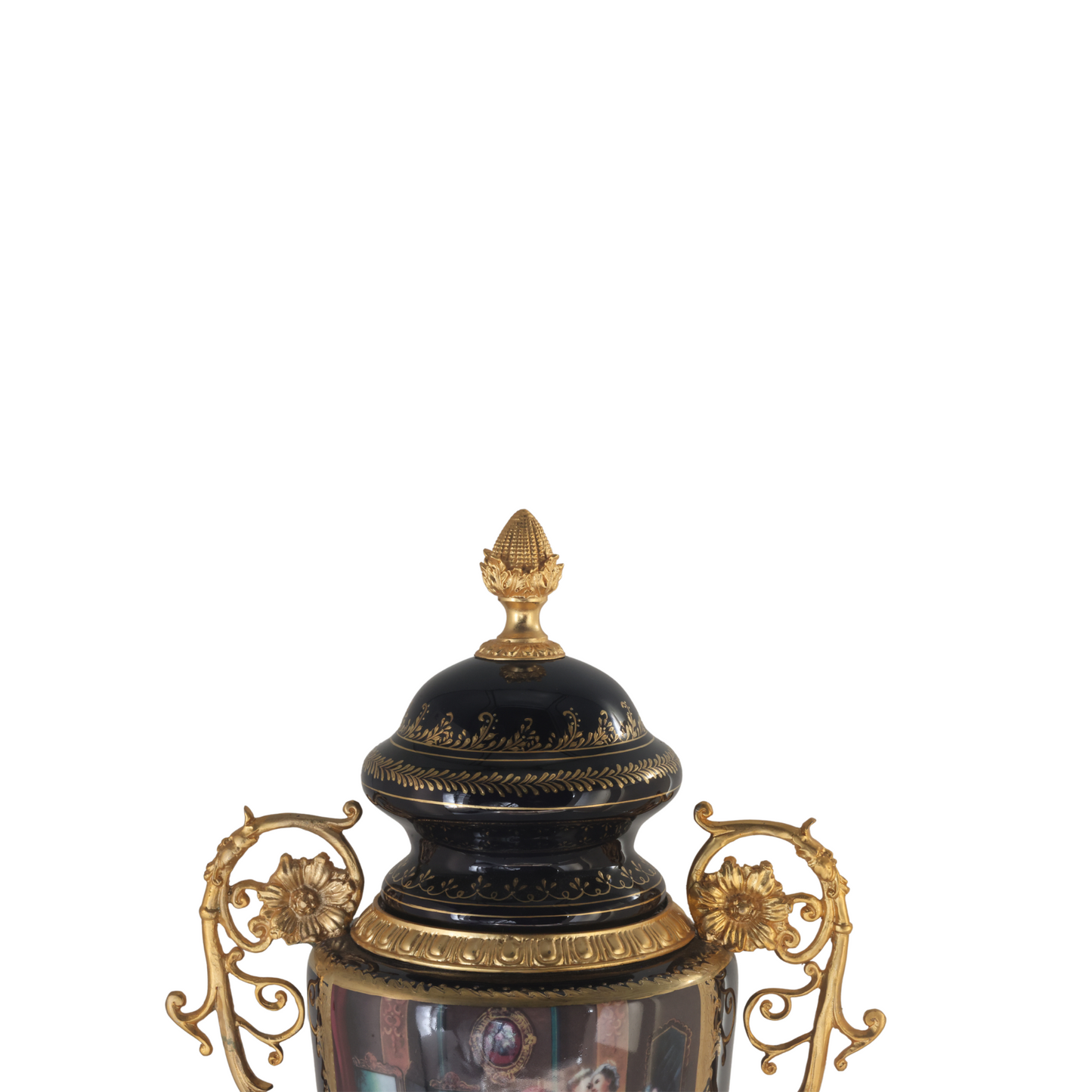 Bronze Handle Rococo Porcelain Vase
