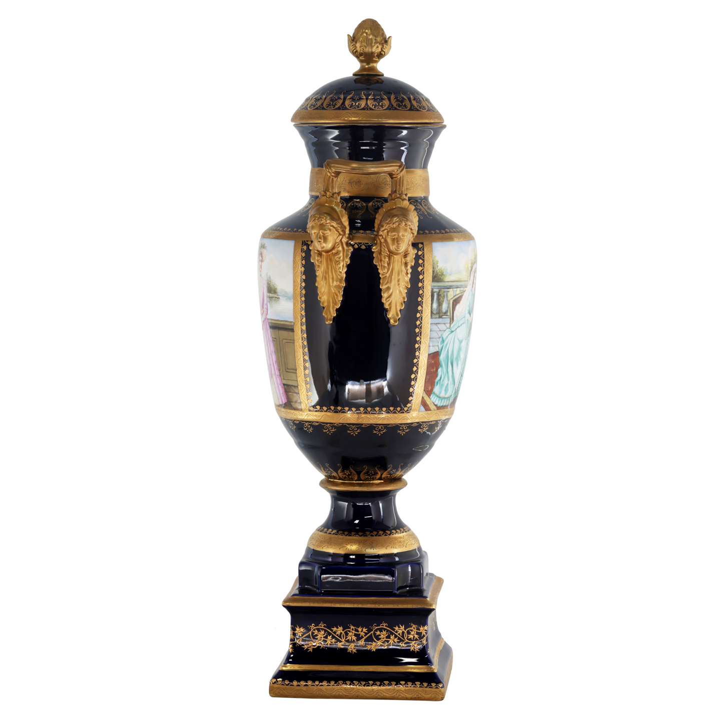 Gorgeous Hand-painted Porcelain And Bronze Vase