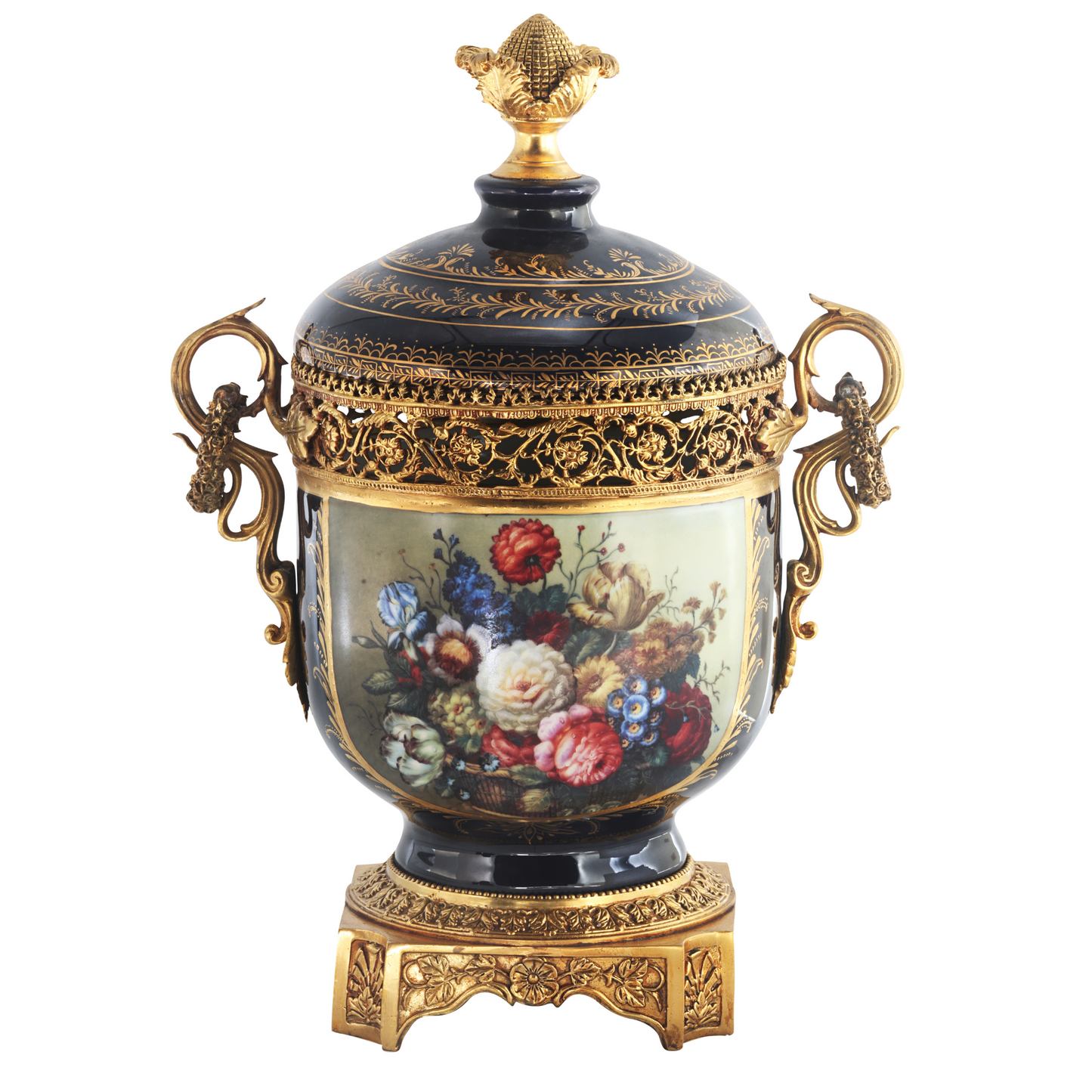 Bronze Handle Porcelain Jar